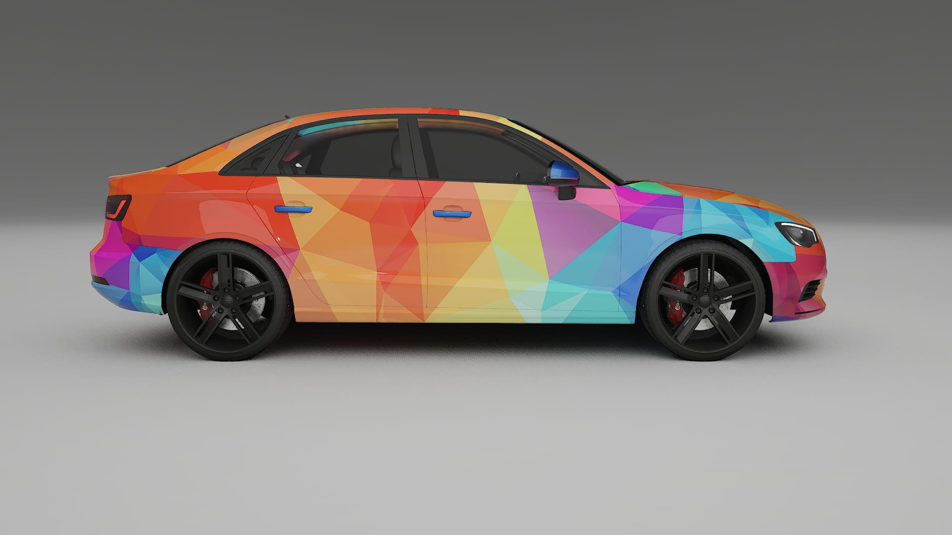 Audi A3 8V sedan prefacelift pre-LCI VECTOR VIBE – Designad Wrap PPF-sats i utskrivbar polyuretanfilm