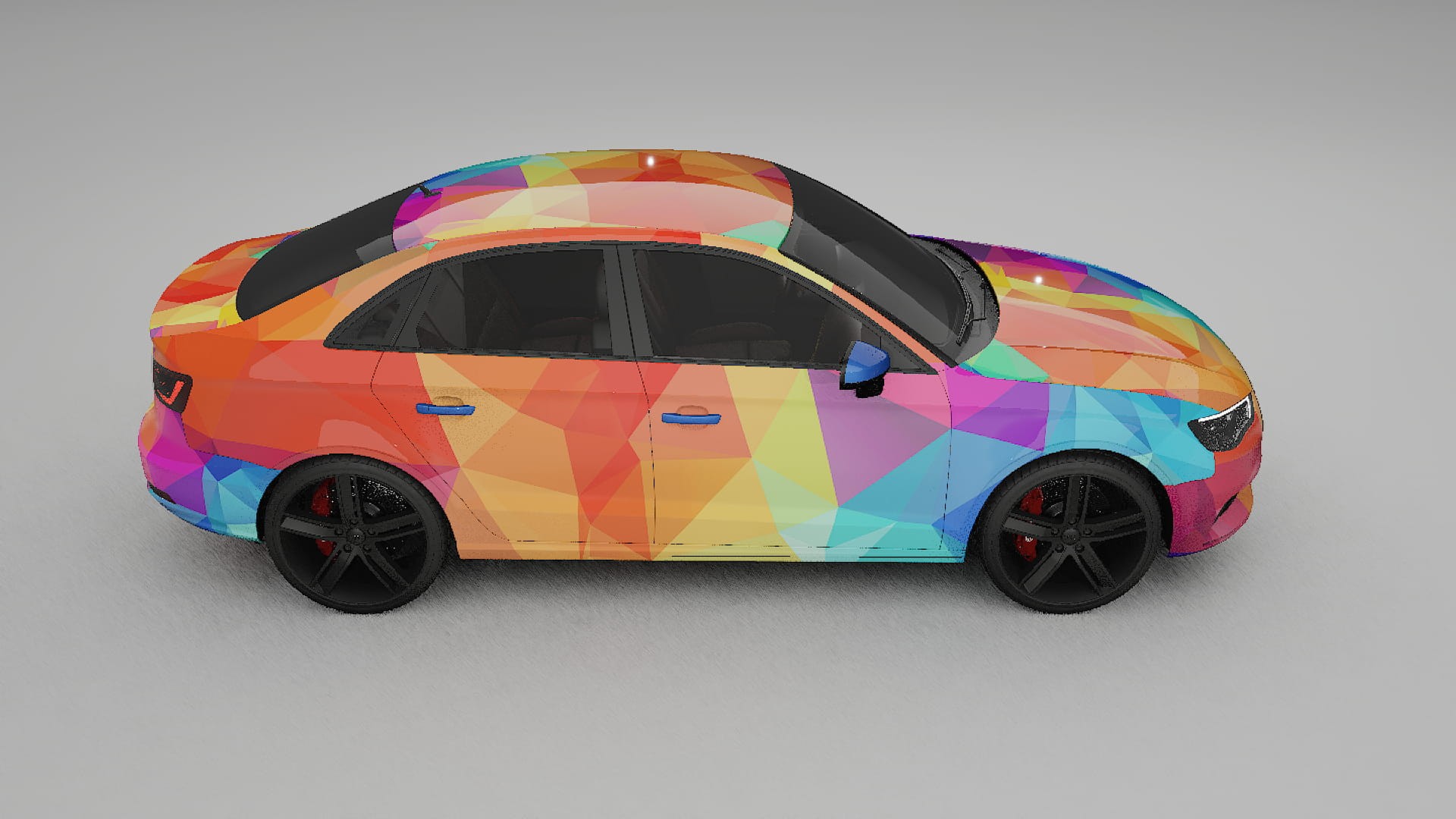 Audi A3 8V sedan prefacelift pre-LCI VECTOR VIBE – Designad Wrap PPF-sats i utskrivbar polyuretanfilm