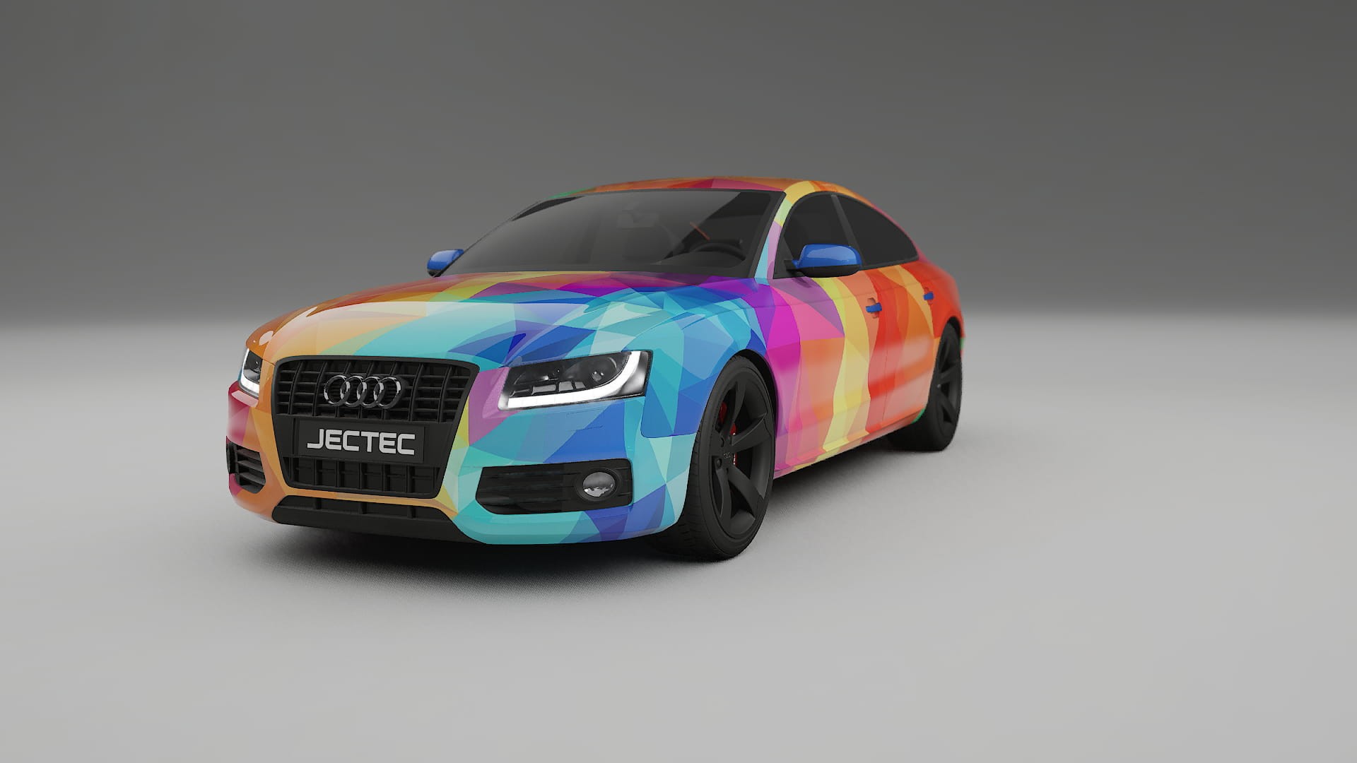 Audi A5 8T Sportback prefacelift pre-LCI VECTOR VIBE – Designad Wrap PPF-sats i utskrivbar polyuretanfilm