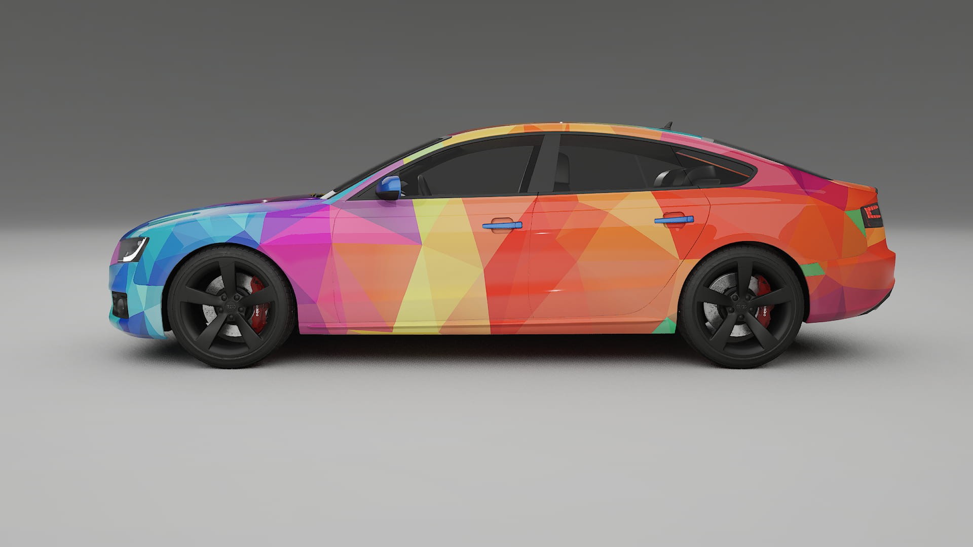 Audi A5 8T Sportback prefacelift pre-LCI VECTOR VIBE – Designad Wrap PPF-sats i utskrivbar polyuretanfilm