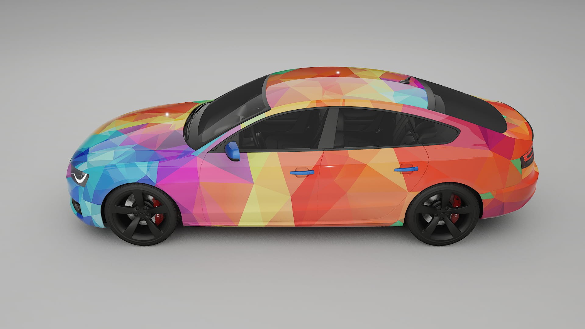 Audi A5 8T Sportback prefacelift pre-LCI VECTOR VIBE – Designad Wrap PPF-sats i utskrivbar polyuretanfilm