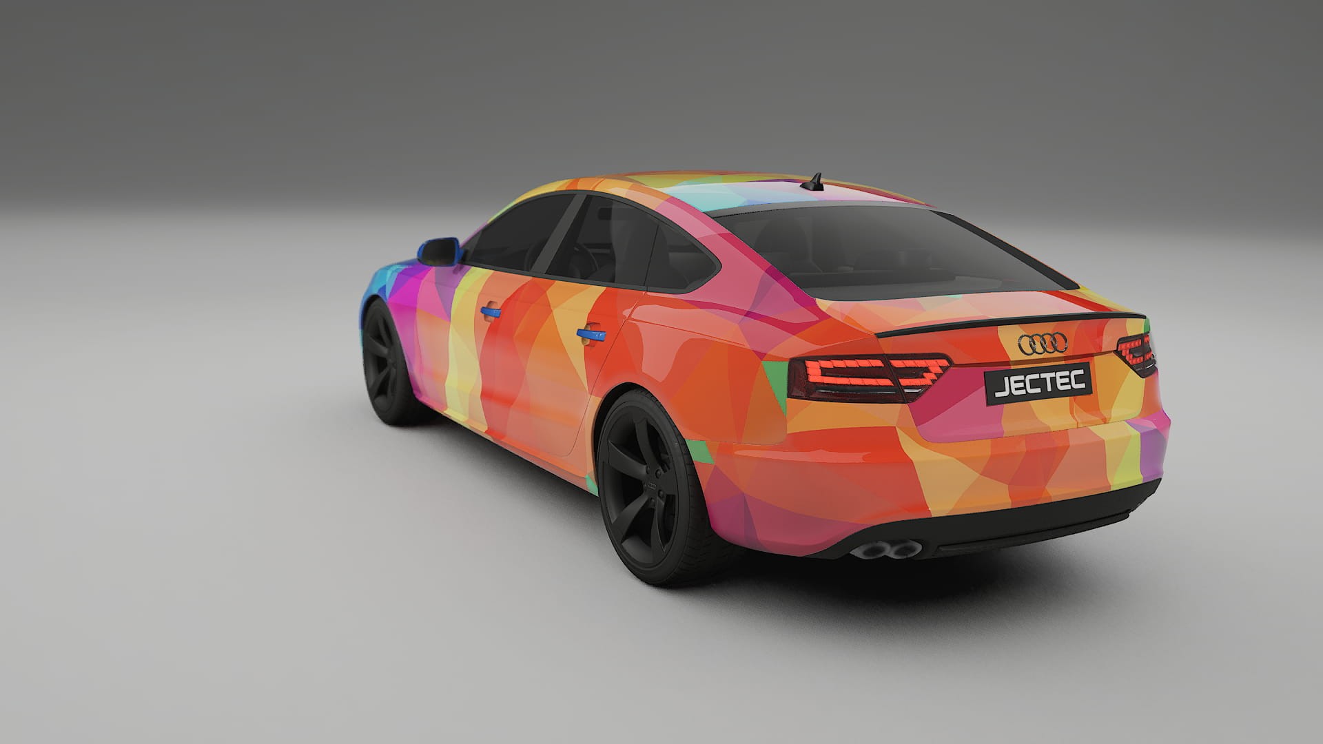 Audi A5 8T Sportback prefacelift pre-LCI VECTOR VIBE – Designad Wrap PPF-sats i utskrivbar polyuretanfilm
