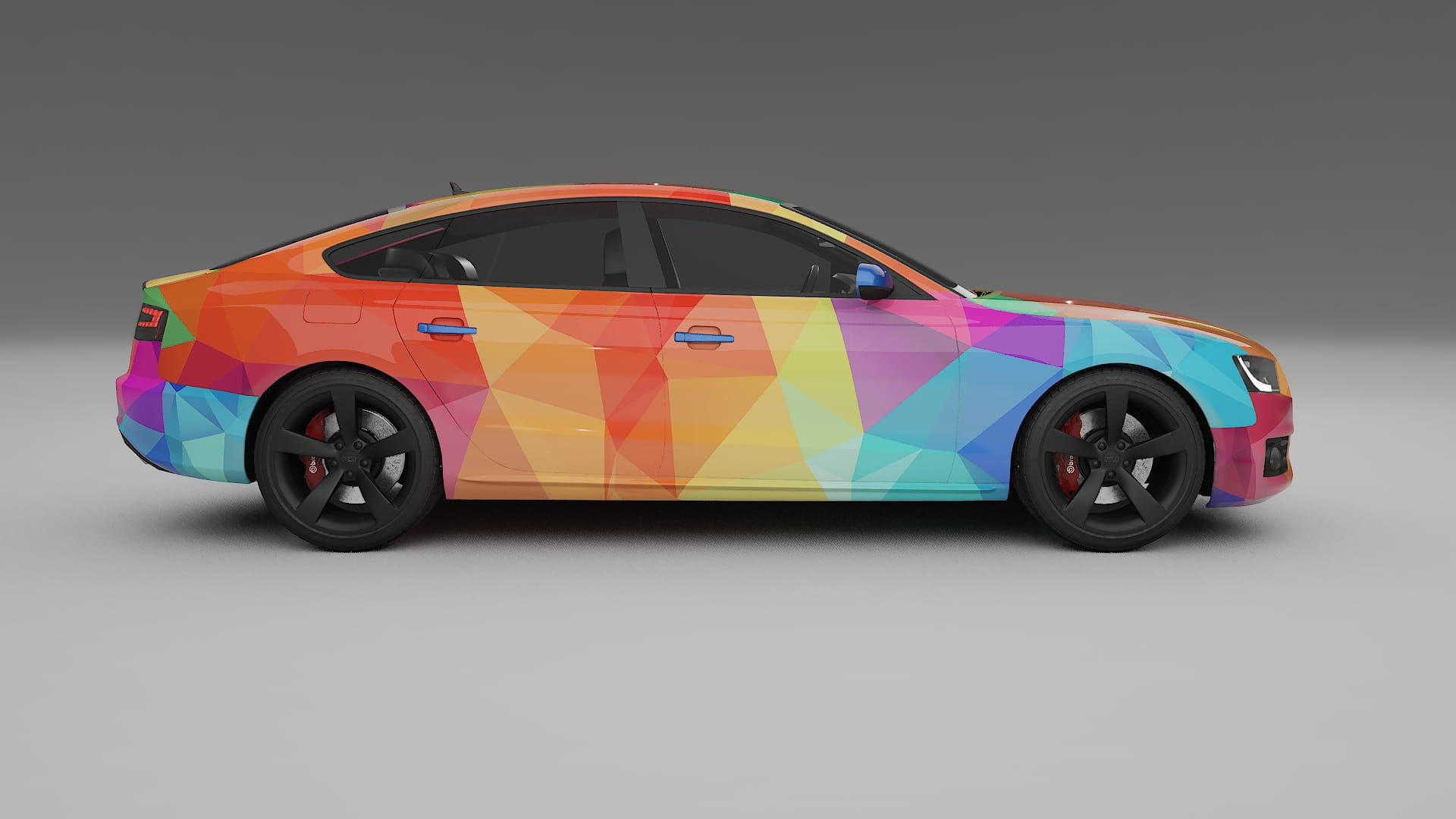 Audi A5 8T Sportback prefacelift pre-LCI VECTOR VIBE – Designad Wrap PPF-sats i utskrivbar polyuretanfilm