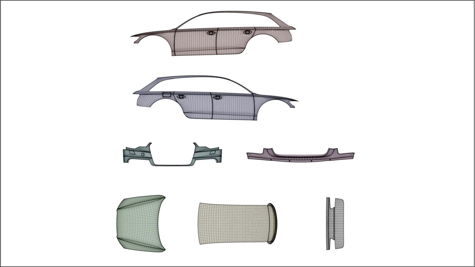 Audi A6 Allroad C7 prefacelift pre-LCI VECTOR VIBE – Designad Wrap PPF-sats i utskrivbar polyuretanfilm 2