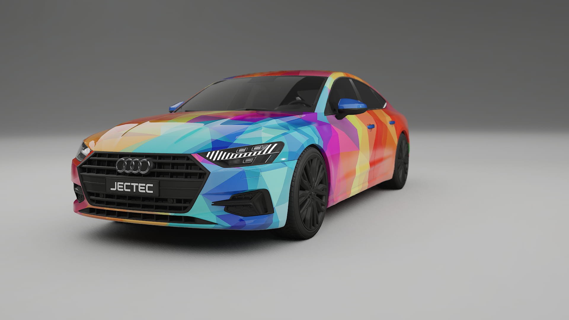 Audi A7 C8 Sportback prefacelift pre-LCI VECTOR VIBE – Designad Wrap PPF-sats i utskrivbar polyuretanfilm