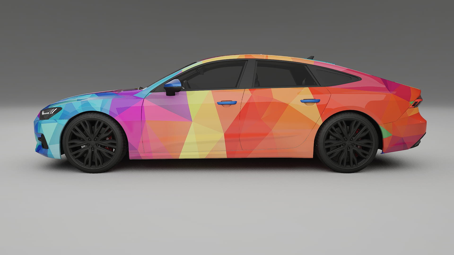 Audi A7 C8 Sportback prefacelift pre-LCI VECTOR VIBE – Designad Wrap PPF-sats i utskrivbar polyuretanfilm