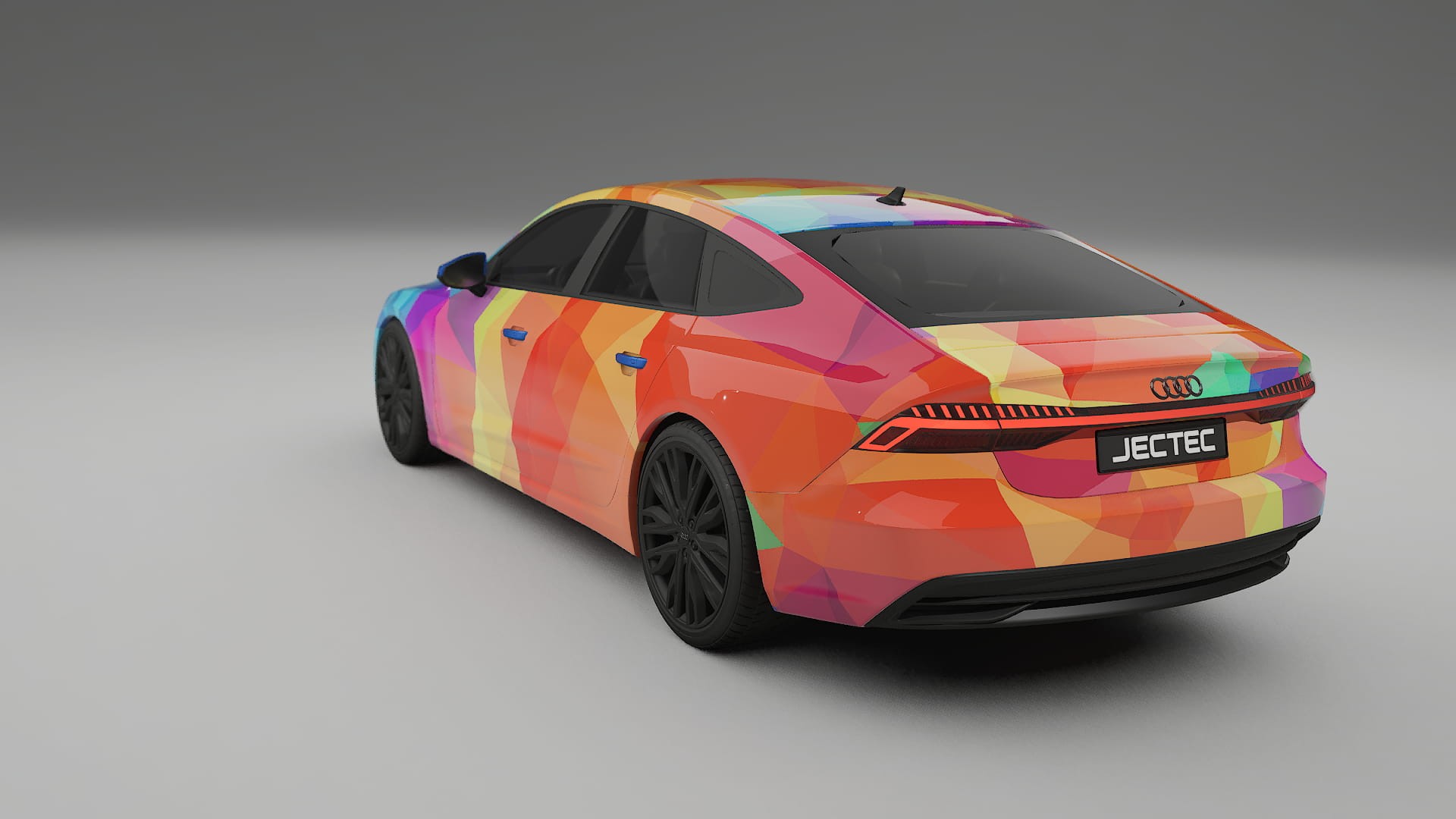 Audi A7 C8 Sportback prefacelift pre-LCI VECTOR VIBE – Designad Wrap PPF-sats i utskrivbar polyuretanfilm