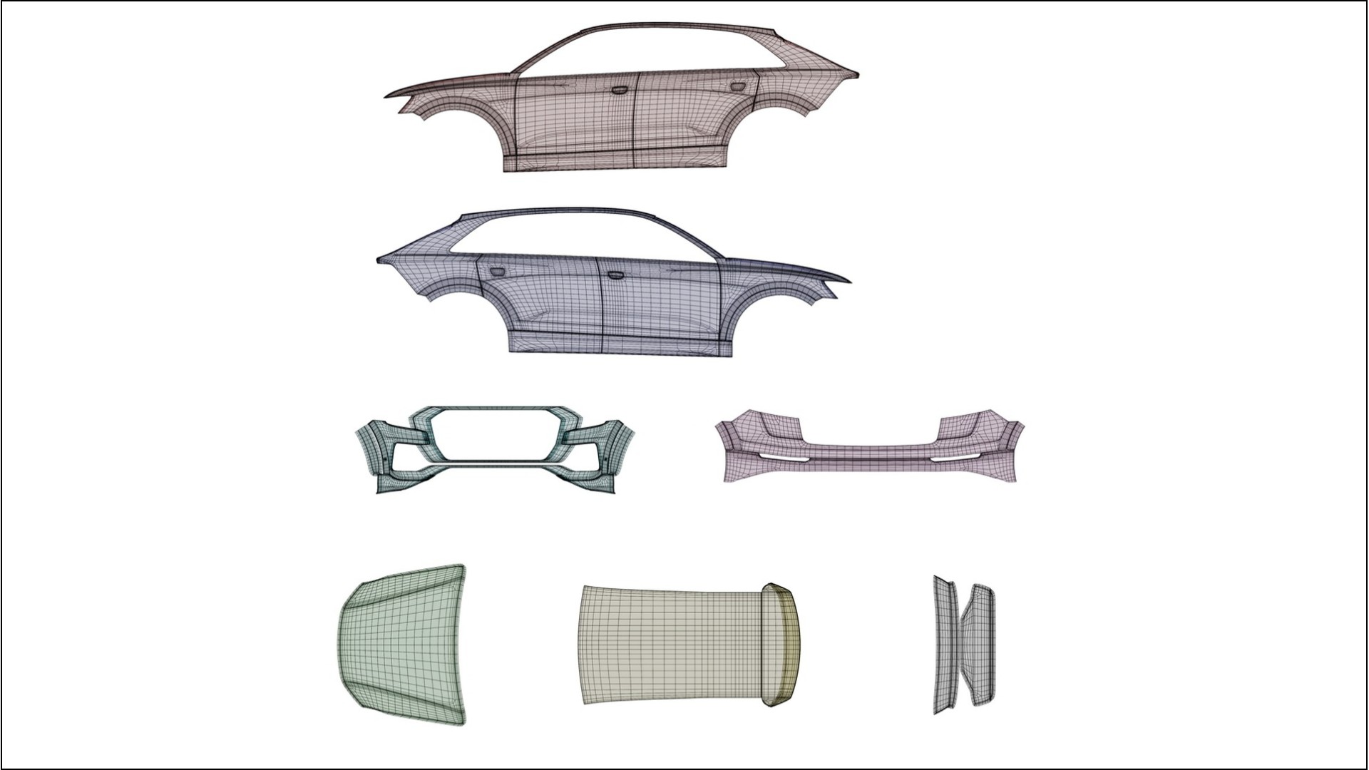 Audi Q8 F1 prefacelift pre-LCI VECTOR VIBE – Designad Wrap PPF-sats i utskrivbar polyuretanfilm 2