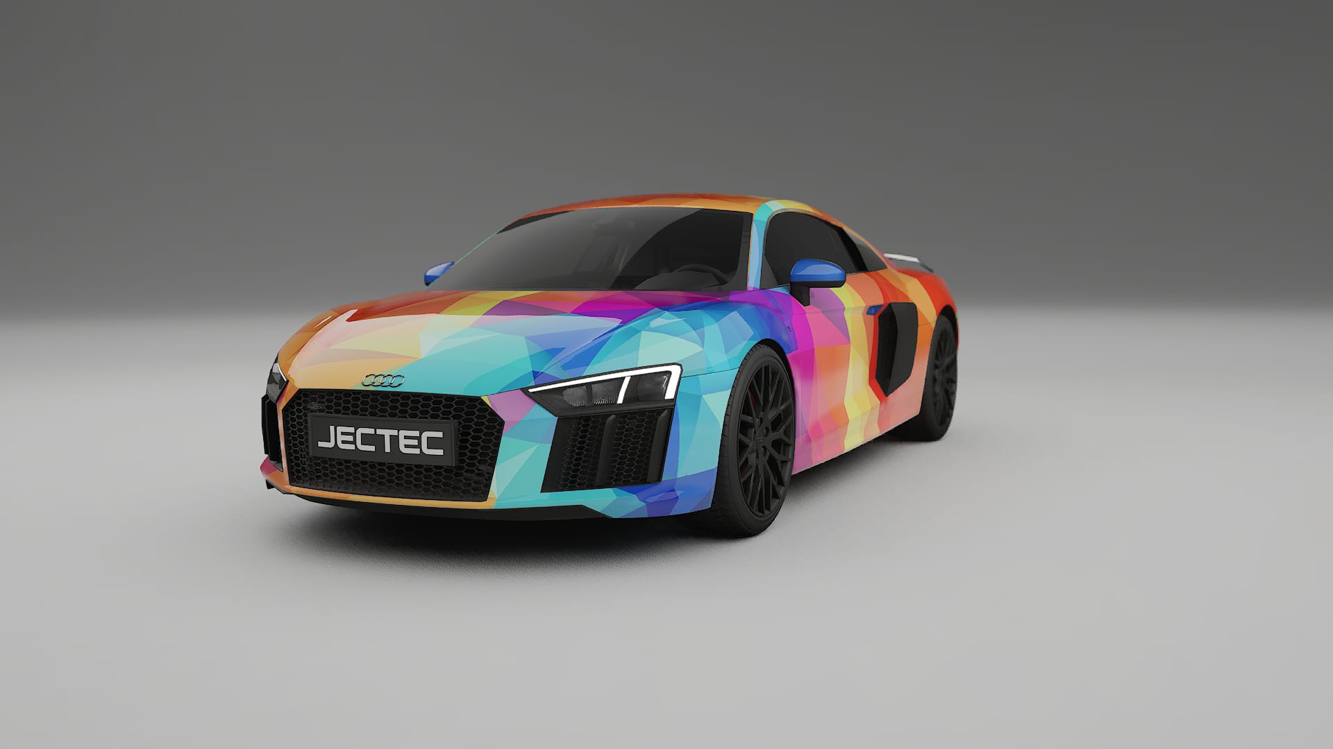 Audi R8 typ-4S prefacelift pre-LCI VECTOR VIBE – Designad Wrap PPF-sats i utskrivbar polyuretanfilm