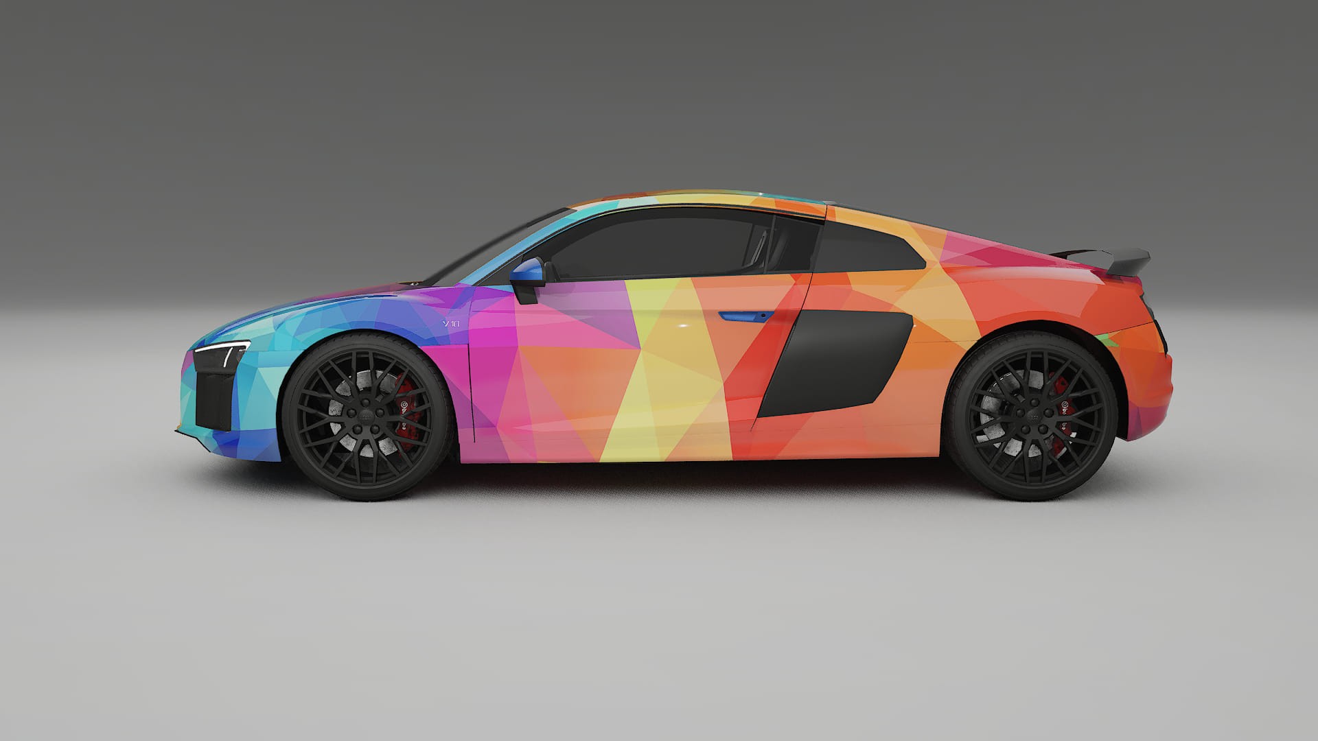 Audi R8 typ-4S prefacelift pre-LCI VECTOR VIBE – Designad Wrap PPF-sats i utskrivbar polyuretanfilm
