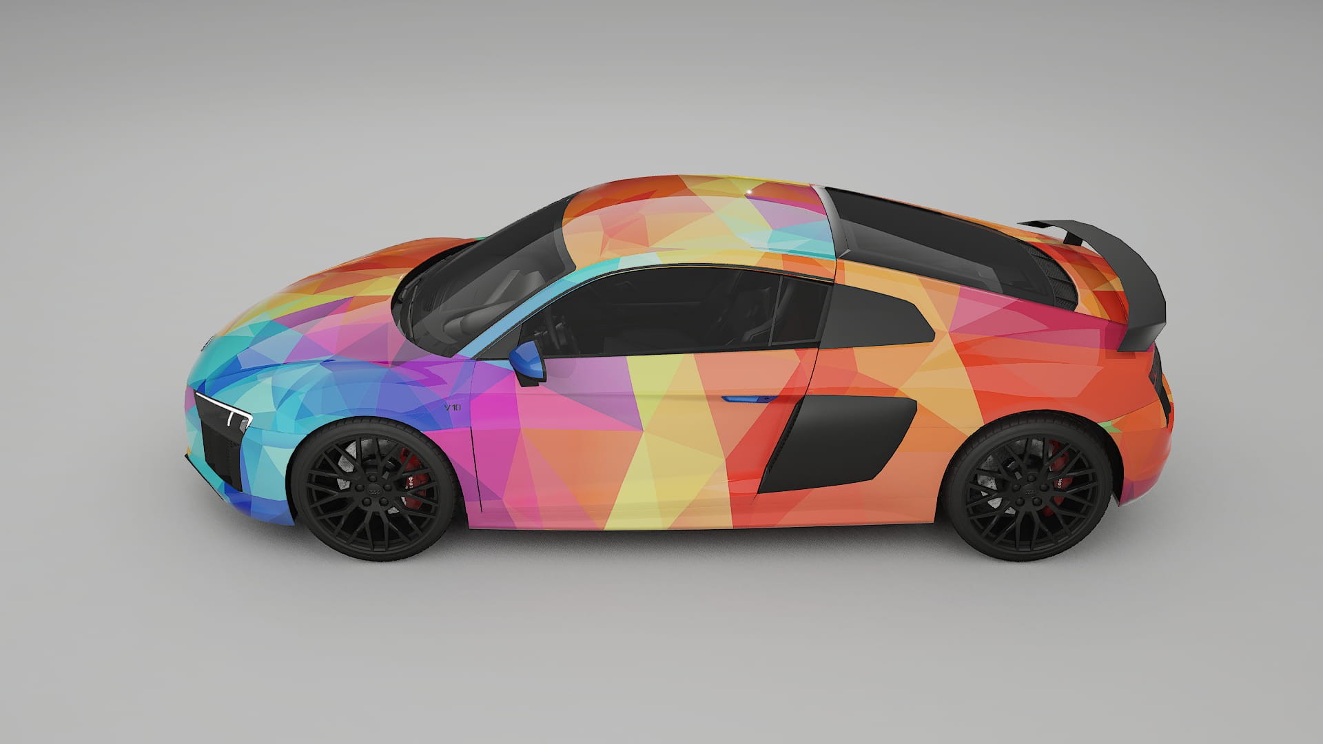 Audi R8 typ-4S prefacelift pre-LCI VECTOR VIBE – Designad Wrap PPF-sats i utskrivbar polyuretanfilm