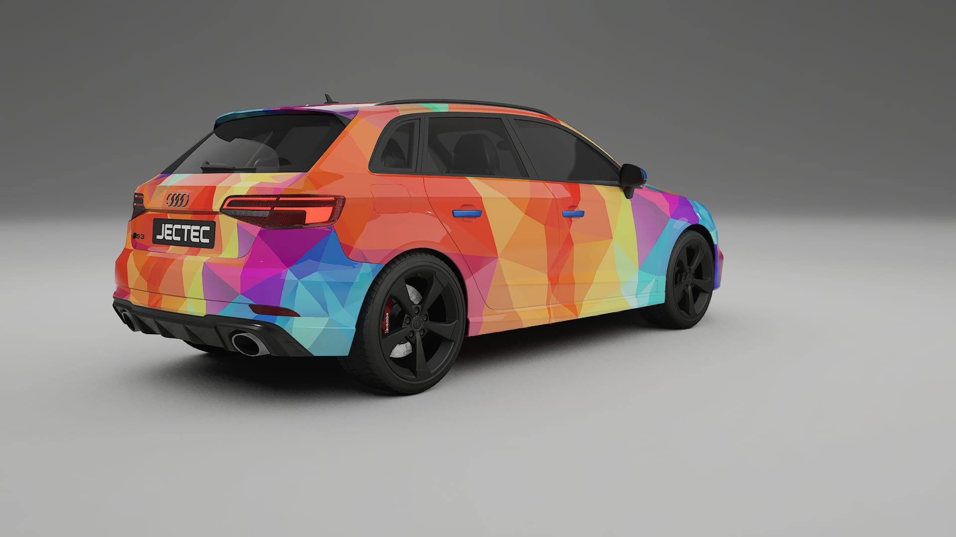 Audi RS3 Sportback 8V facelift LCI VECTOR VIBE – Designad Wrap PPF-sats i utskrivbar polyuretanfilm