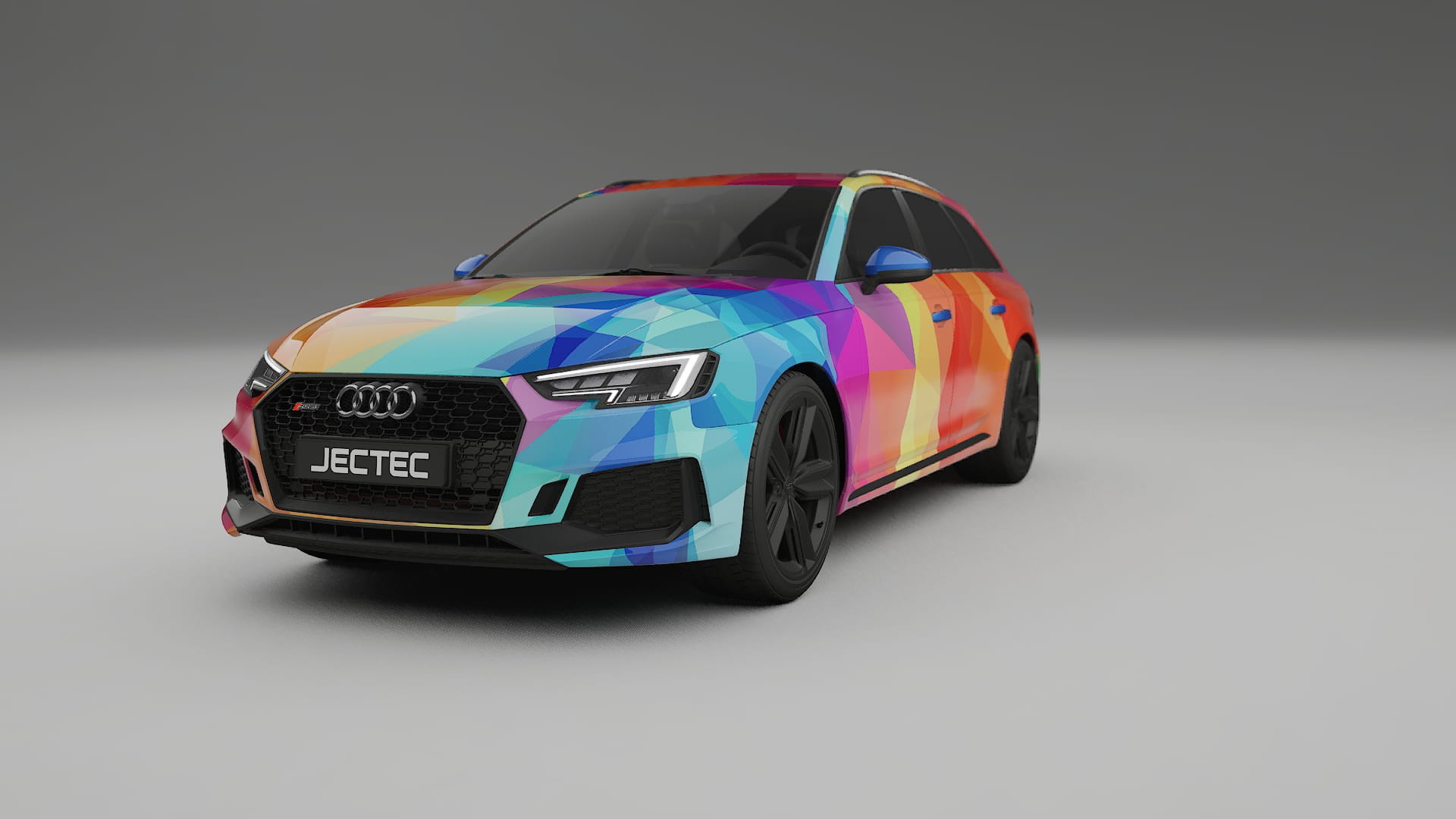 Audi RS4 Avant B9 prefacelift pre-LCI VECTOR VIBE – Designad Wrap PPF-sats i utskrivbar polyuretanfilm