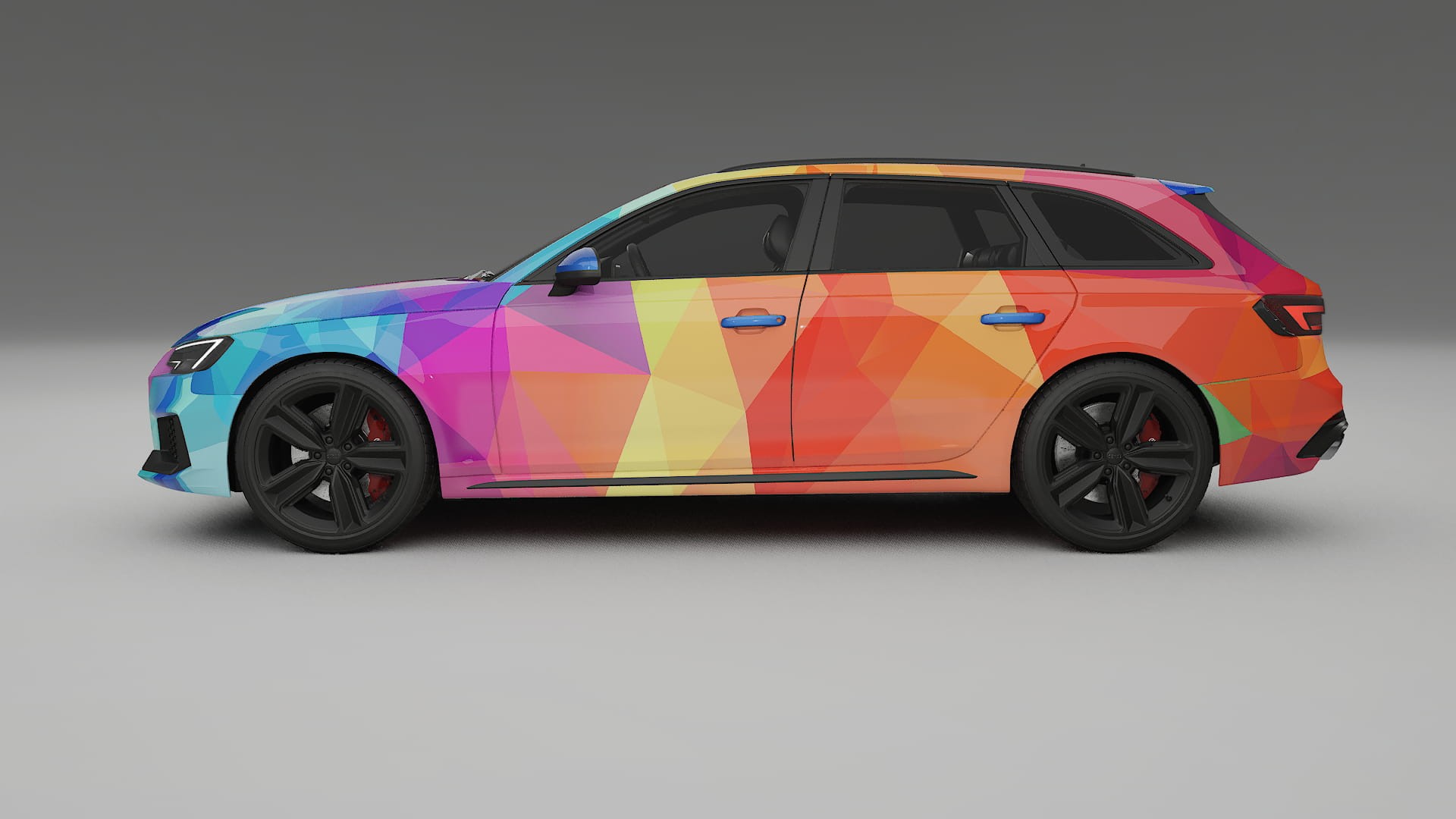 Audi RS4 Avant B9 prefacelift pre-LCI VECTOR VIBE – Designad Wrap PPF-sats i utskrivbar polyuretanfilm