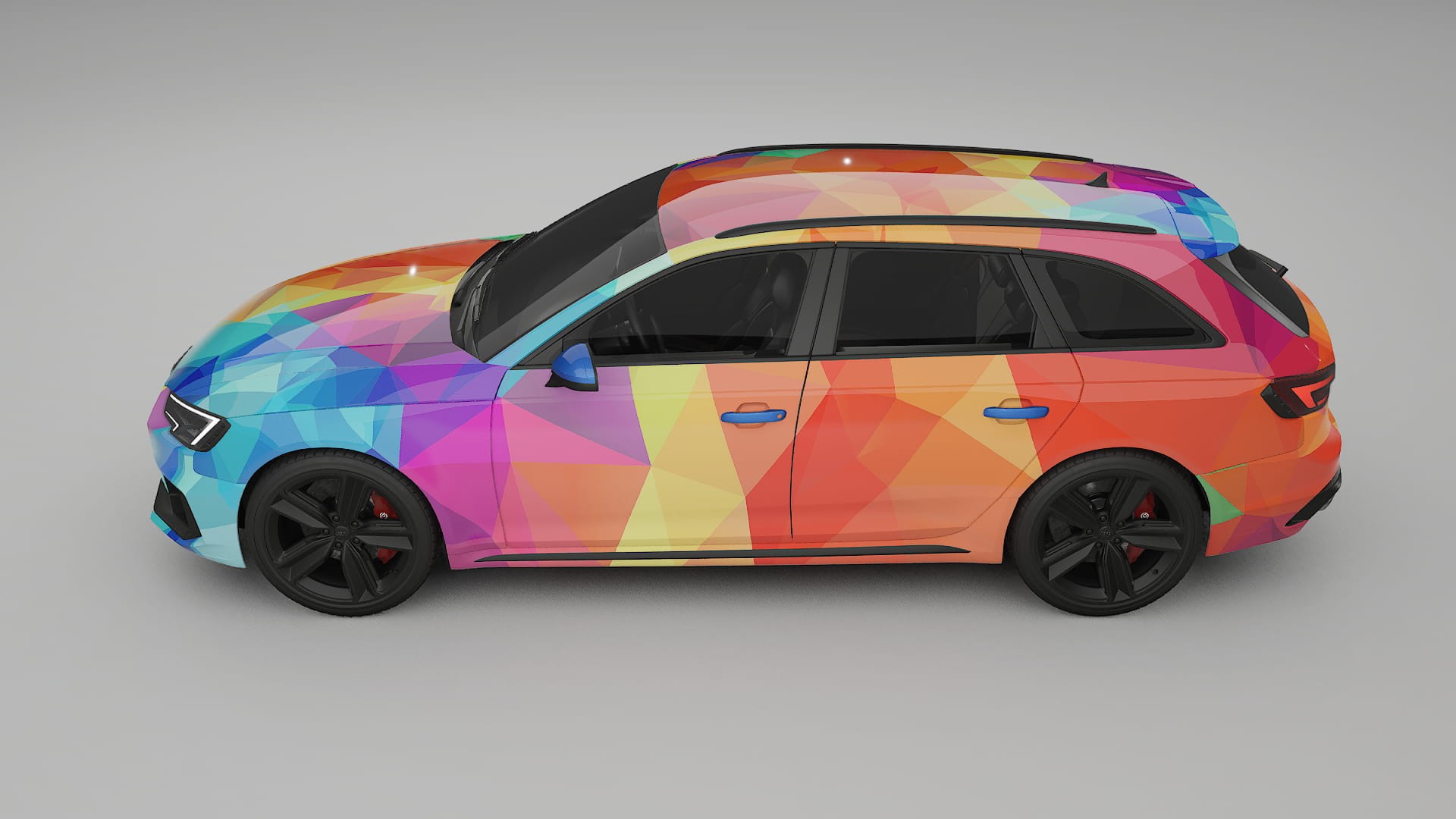 Audi RS4 Avant B9 prefacelift pre-LCI VECTOR VIBE – Designad Wrap PPF-sats i utskrivbar polyuretanfilm