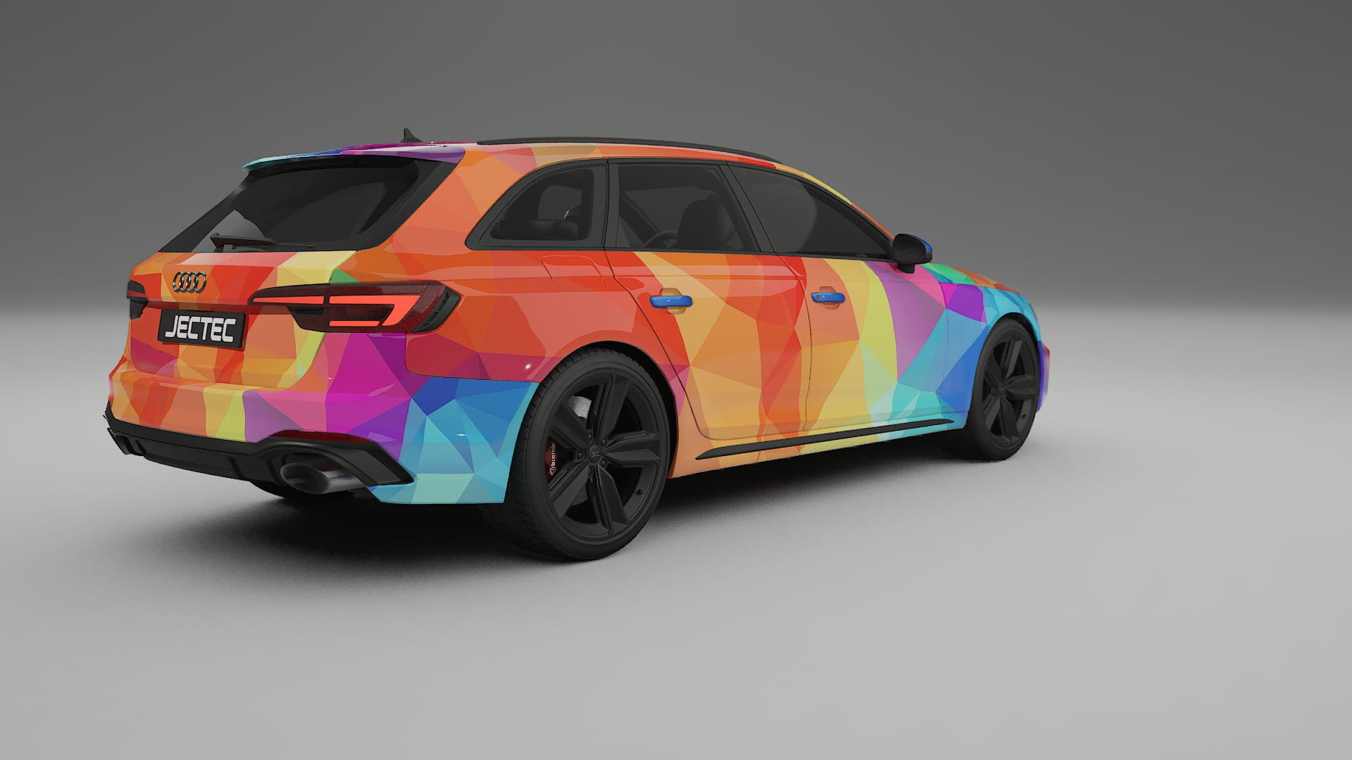 Audi RS4 Avant B9 prefacelift pre-LCI VECTOR VIBE – Designad Wrap PPF-sats i utskrivbar polyuretanfilm
