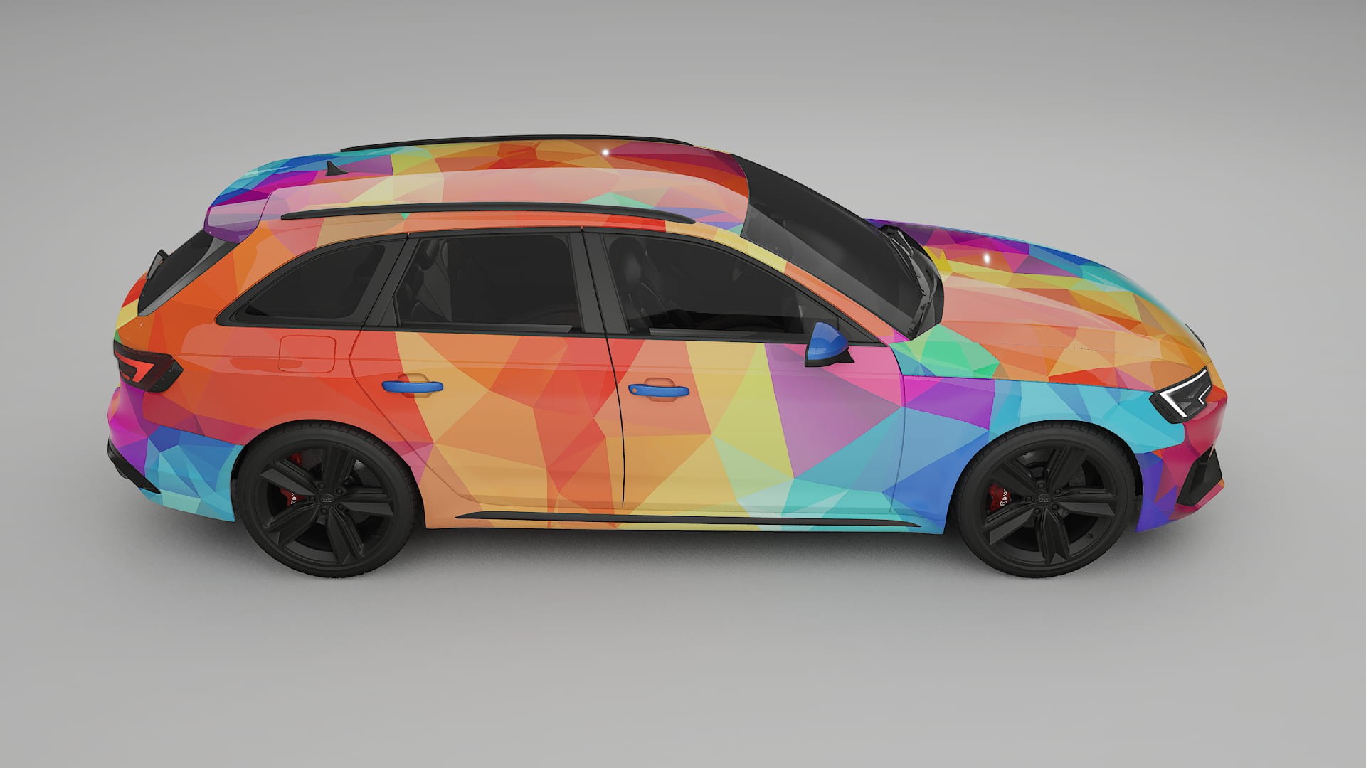Audi RS4 Avant B9 prefacelift pre-LCI VECTOR VIBE – Designad Wrap PPF-sats i utskrivbar polyuretanfilm