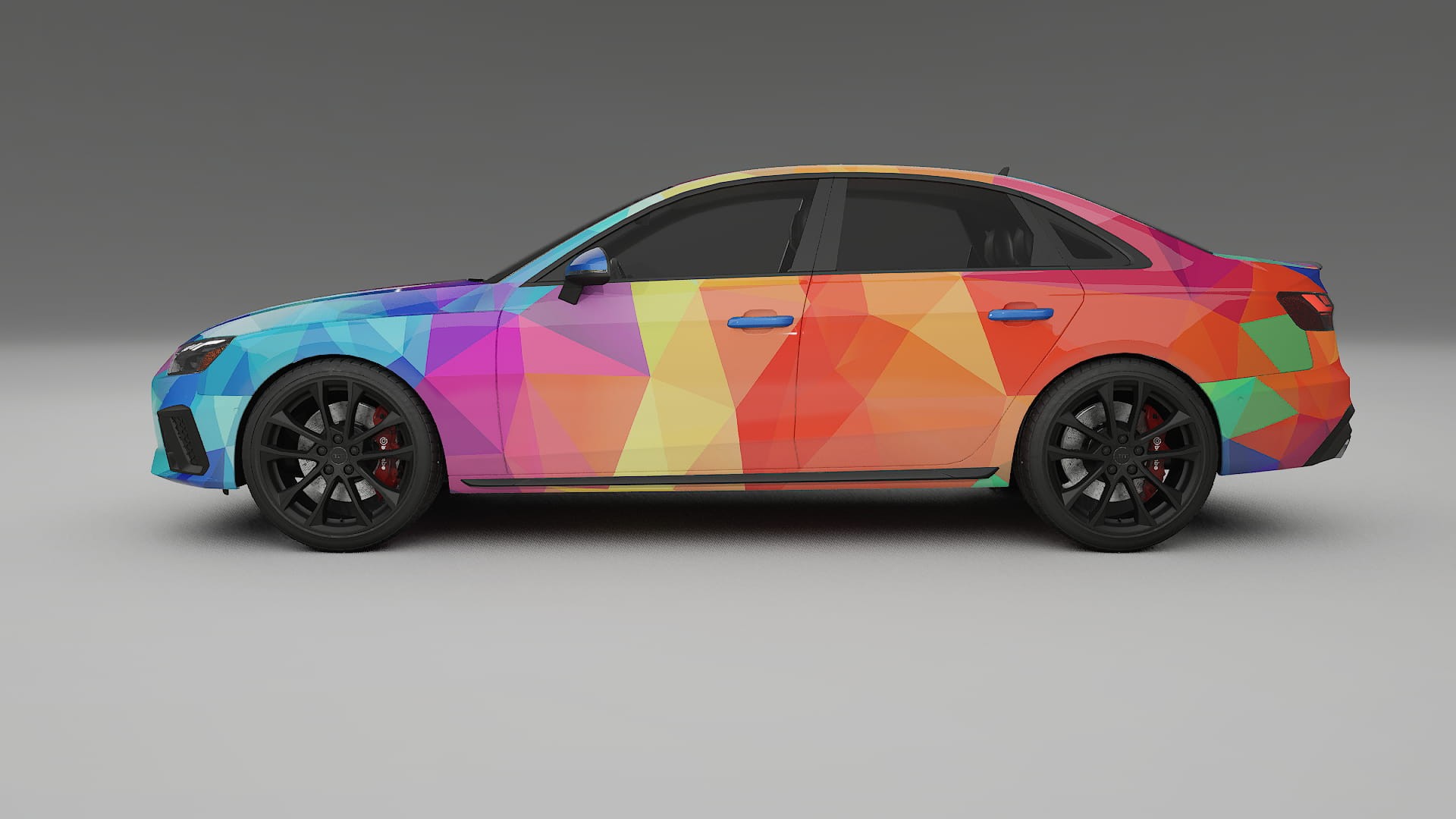 Audi S4 Sedan B9 facelift LCI VECTOR VIBE – Designad Wrap PPF-sats i utskrivbar polyuretanfilm