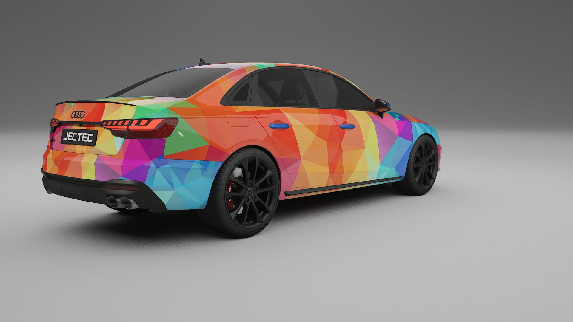 Audi S4 Sedan B9 facelift LCI VECTOR VIBE – Designad Wrap PPF-sats i utskrivbar polyuretanfilm