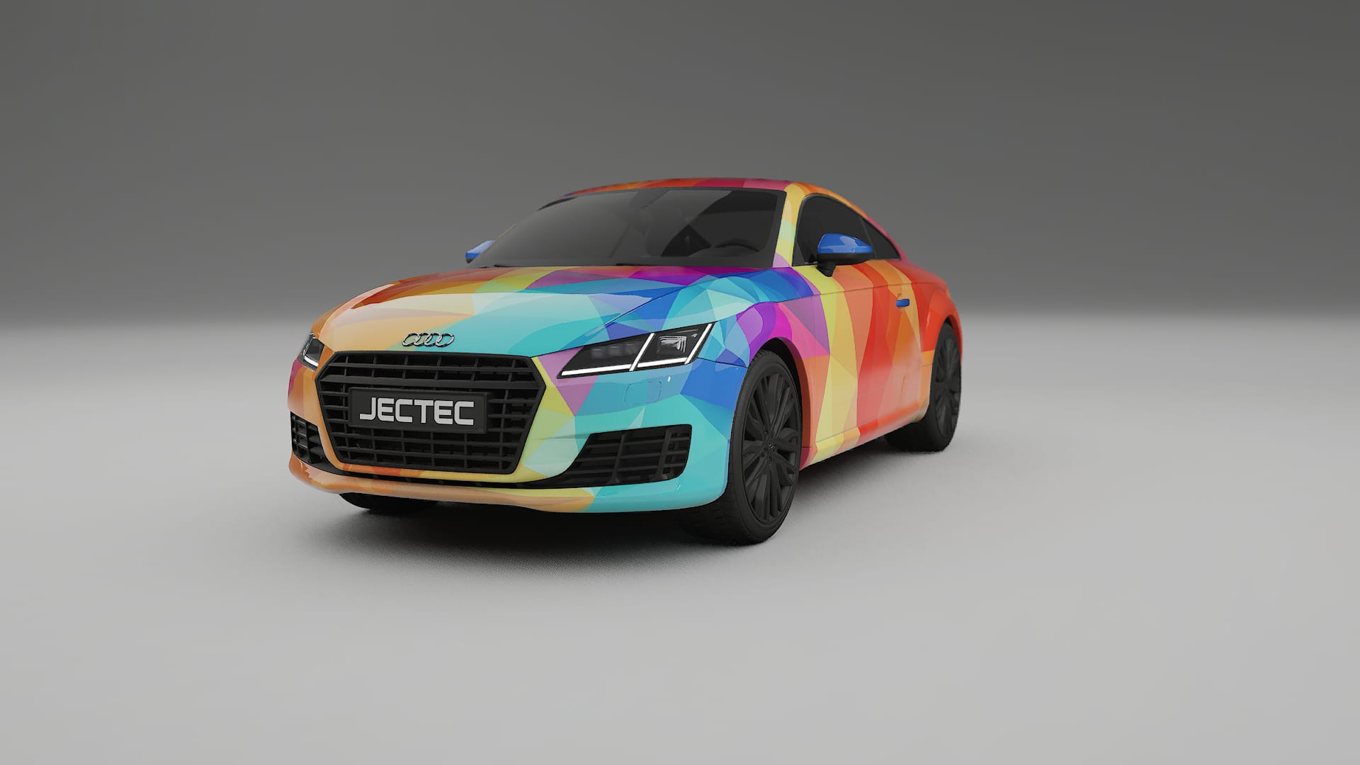 Audi TT Coupe 8S prefacelift pre-LCI VECTOR VIBE – Designad Wrap PPF-sats i utskrivbar polyuretanfilm