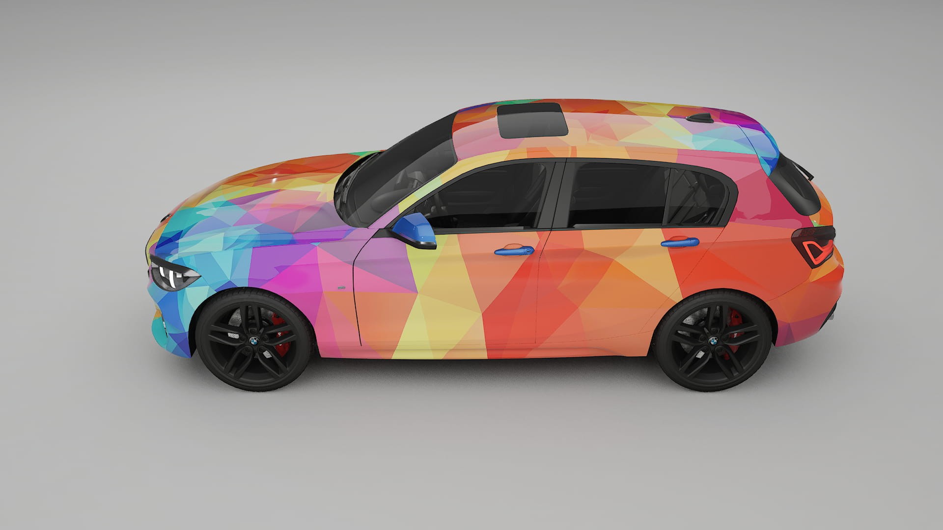 BMW 1 F20 facelift LCI VECTOR VIBE – Designad Wrap PPF-sats i utskrivbar polyuretanfilm