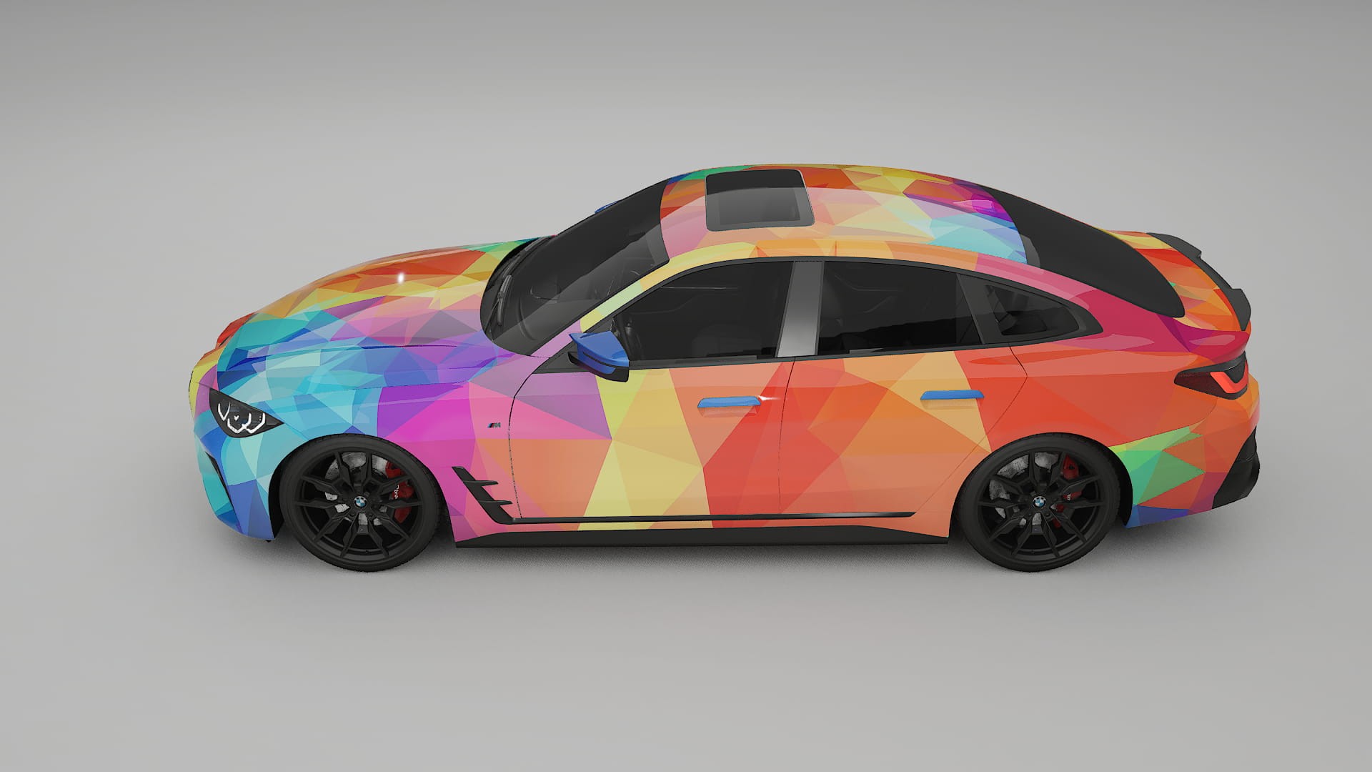 BMW I4 G26 M-Package VECTOR VIBE – Designad Wrap PPF-sats i utskrivbar polyuretanfilm