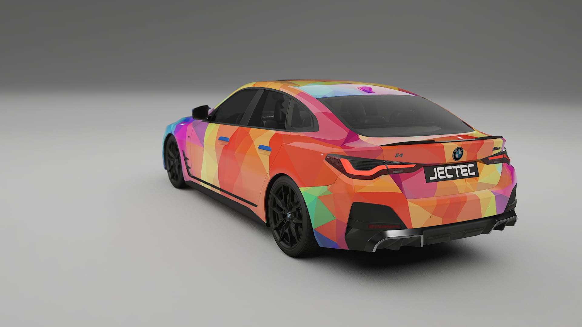 BMW I4 G26 M-Package VECTOR VIBE – Designad Wrap PPF-sats i utskrivbar polyuretanfilm