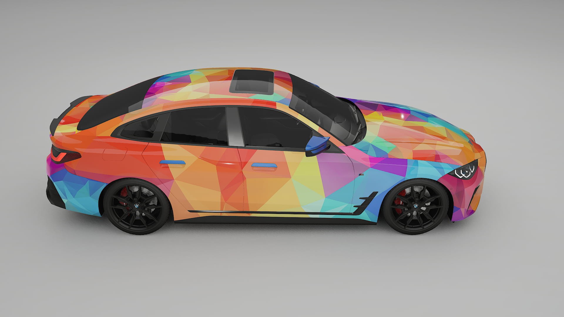 BMW I4 G26 M-Package VECTOR VIBE – Designad Wrap PPF-sats i utskrivbar polyuretanfilm