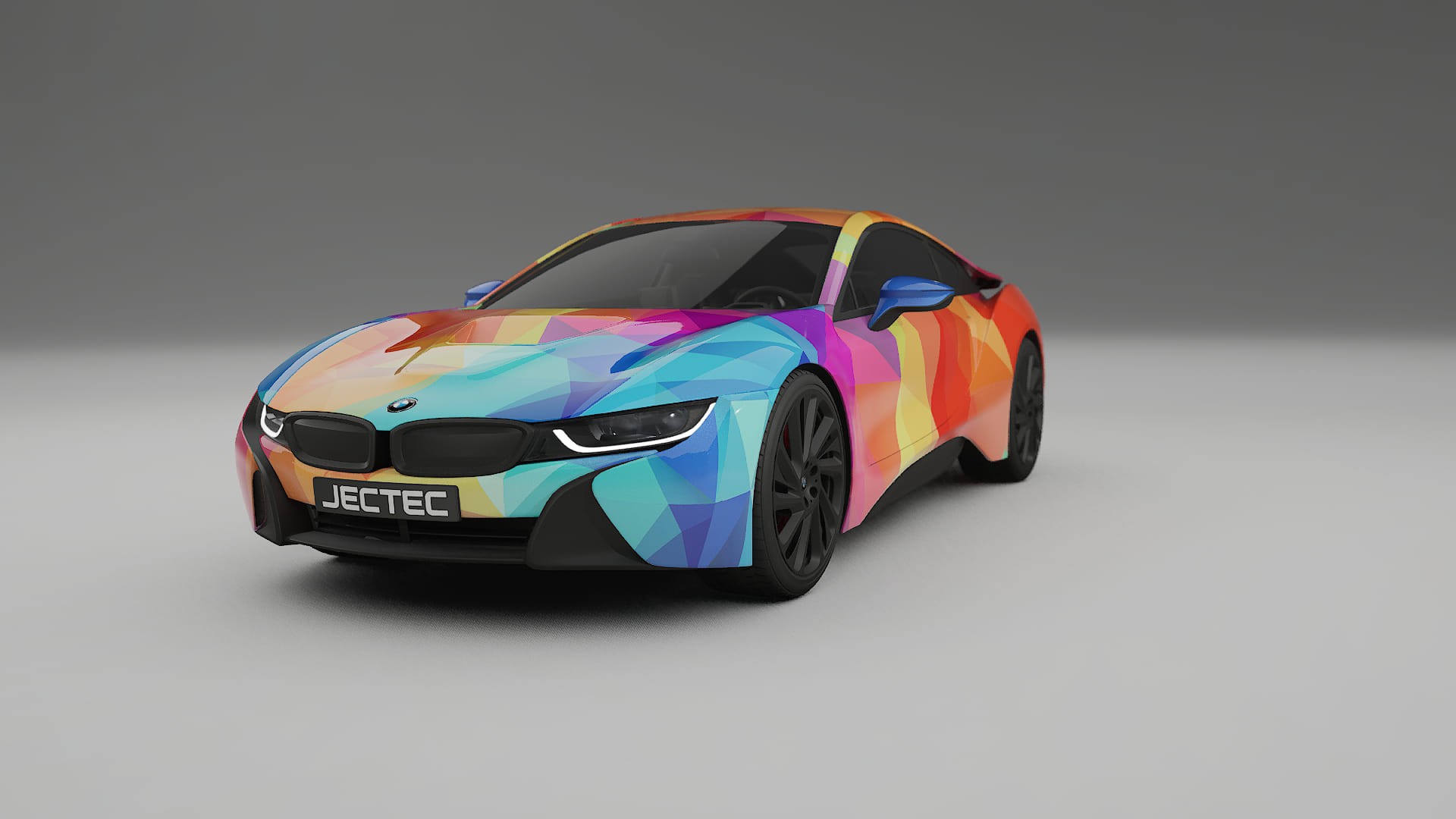 BMW I8 I12 VECTOR VIBE – Designad Wrap PPF-sats i utskrivbar polyuretanfilm