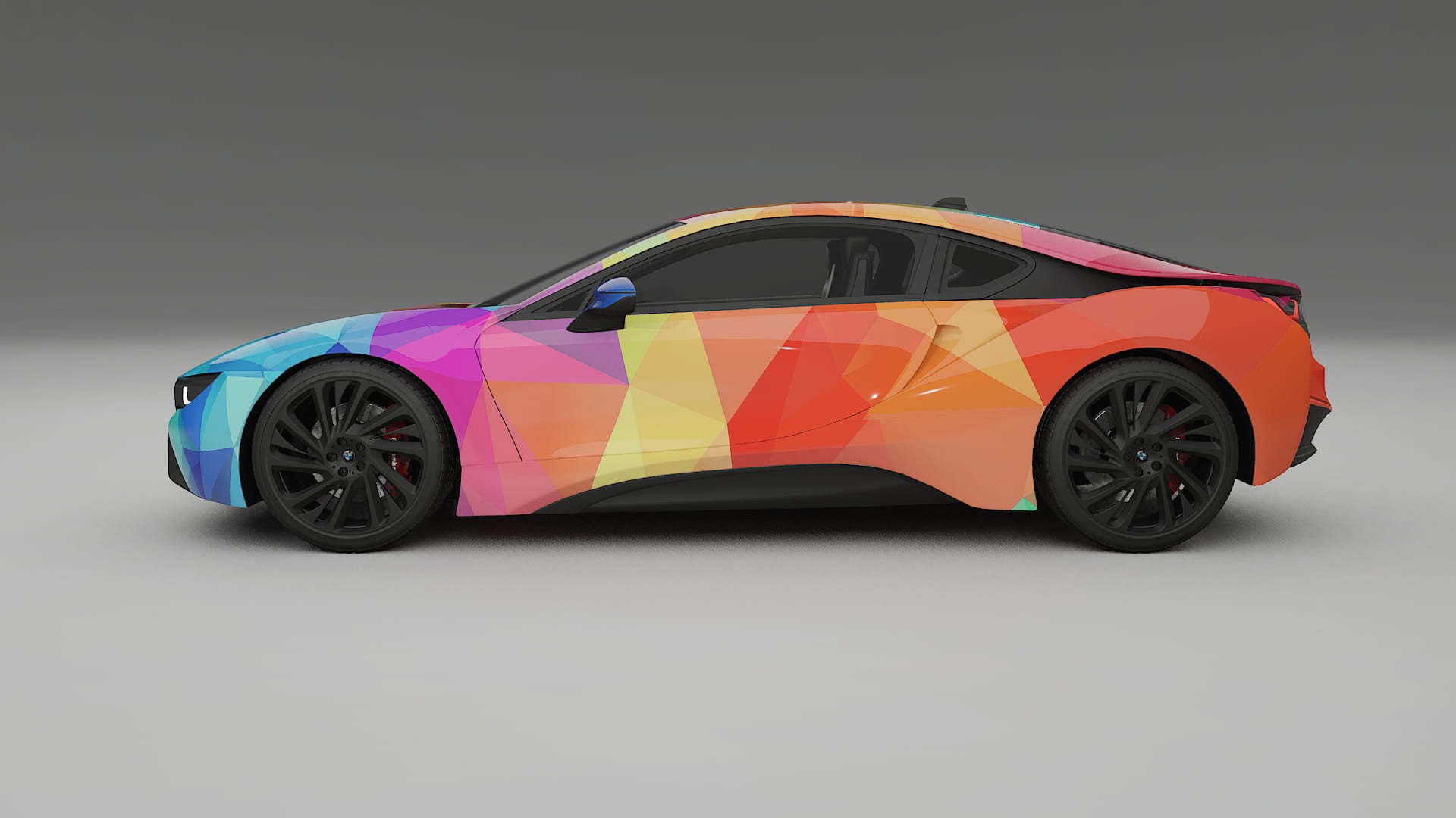 BMW I8 I12 VECTOR VIBE – Designad Wrap PPF-sats i utskrivbar polyuretanfilm