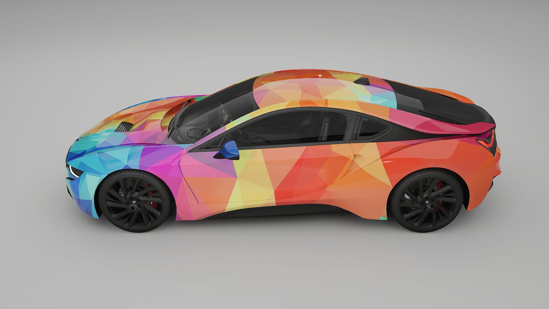 BMW I8 I12 VECTOR VIBE – Designad Wrap PPF-sats i utskrivbar polyuretanfilm