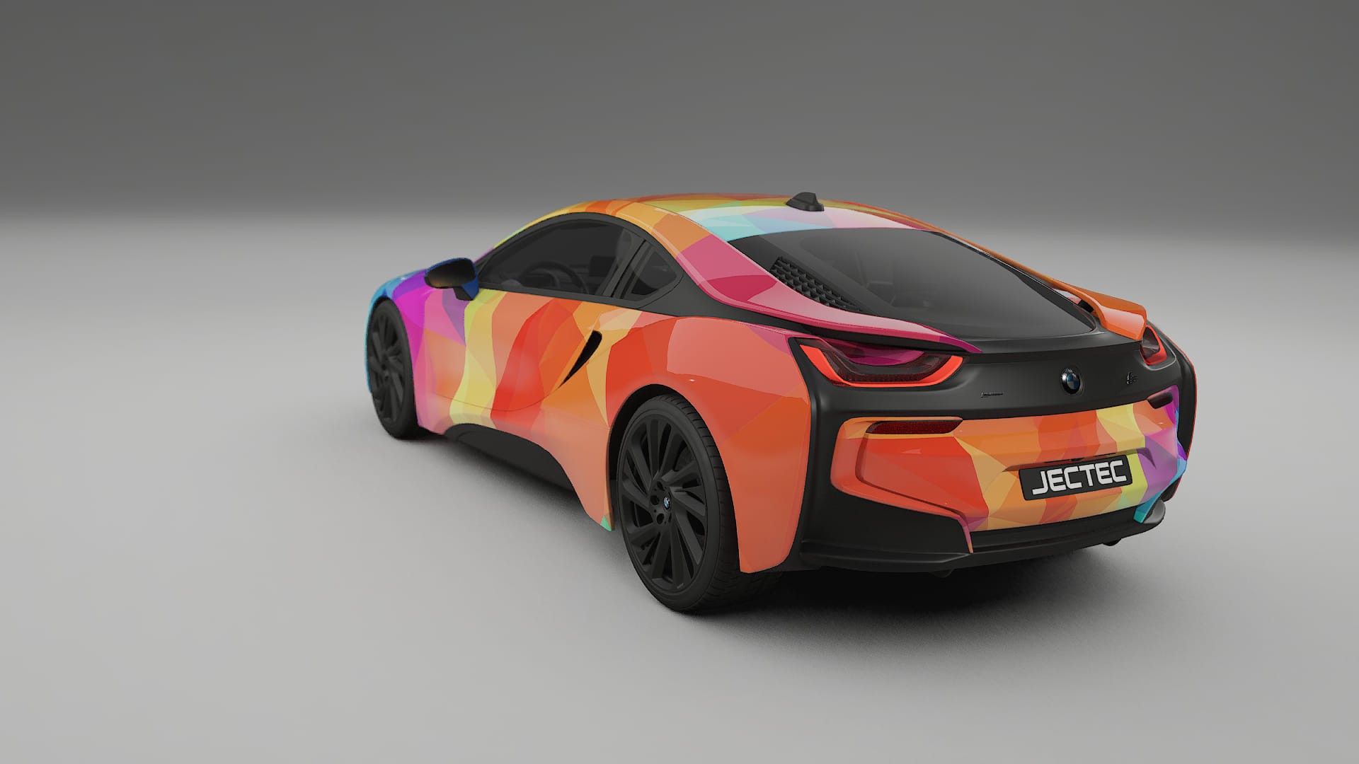 BMW I8 I12 VECTOR VIBE – Designad Wrap PPF-sats i utskrivbar polyuretanfilm