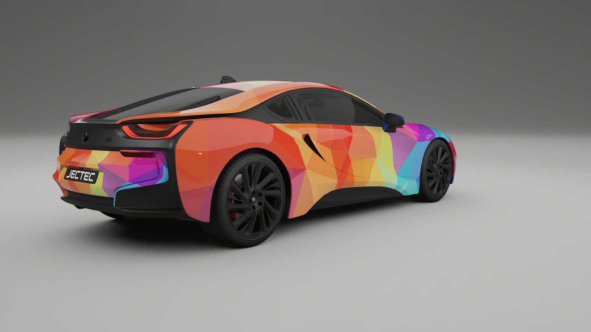 BMW I8 I12 VECTOR VIBE – Designad Wrap PPF-sats i utskrivbar polyuretanfilm