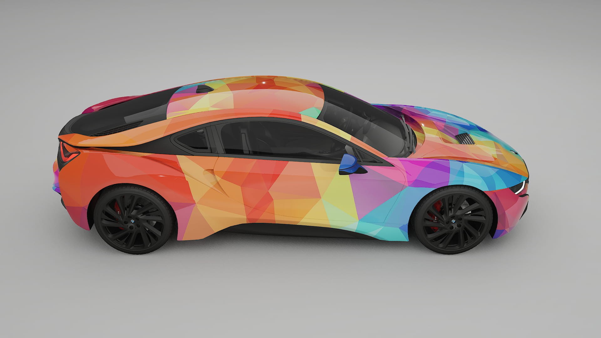 BMW I8 I12 VECTOR VIBE – Designad Wrap PPF-sats i utskrivbar polyuretanfilm