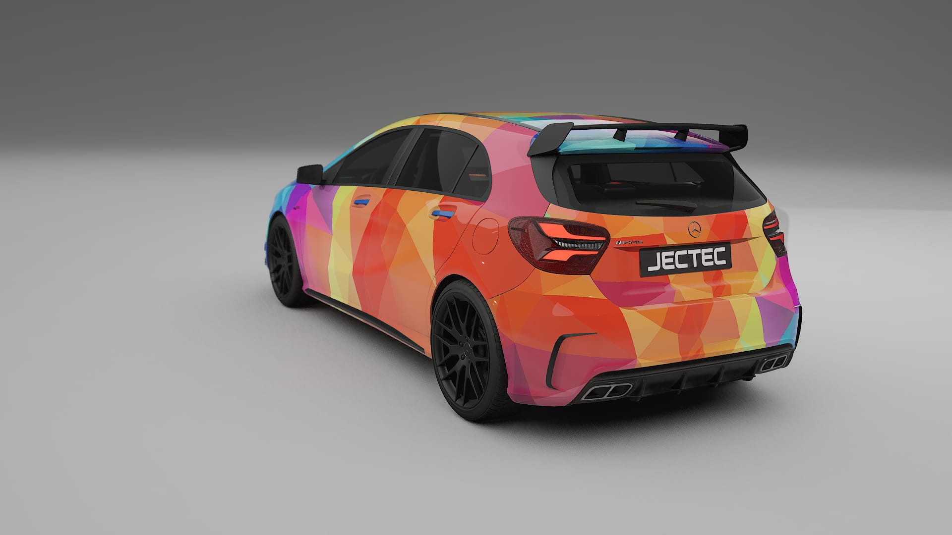 Mercedes A45 AMG W176 VECTOR VIBE – Designad Wrap PPF-sats i utskrivbar polyuretanfilm