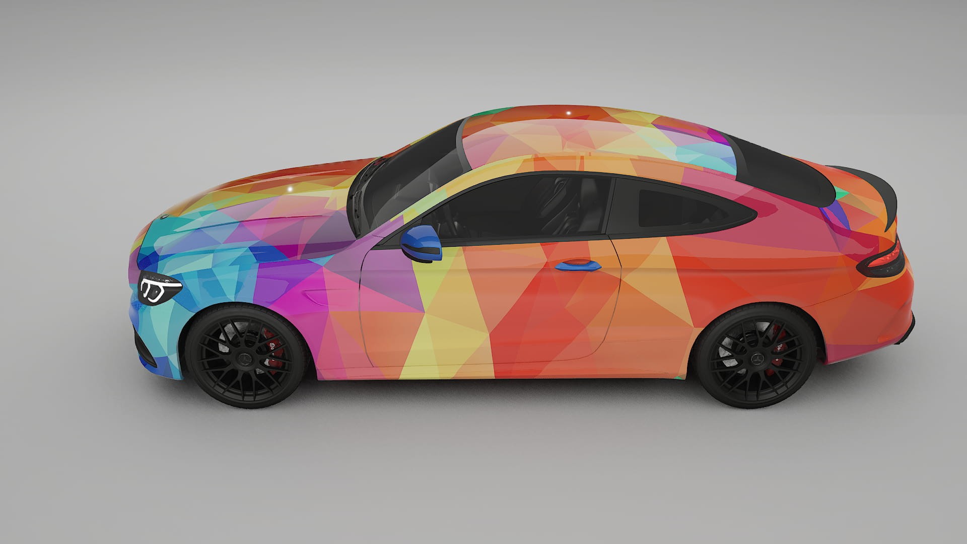 Mercedes C63 AMG W205 Coupe VECTOR VIBE – Designad Wrap PPF-sats i utskrivbar polyuretanfilm