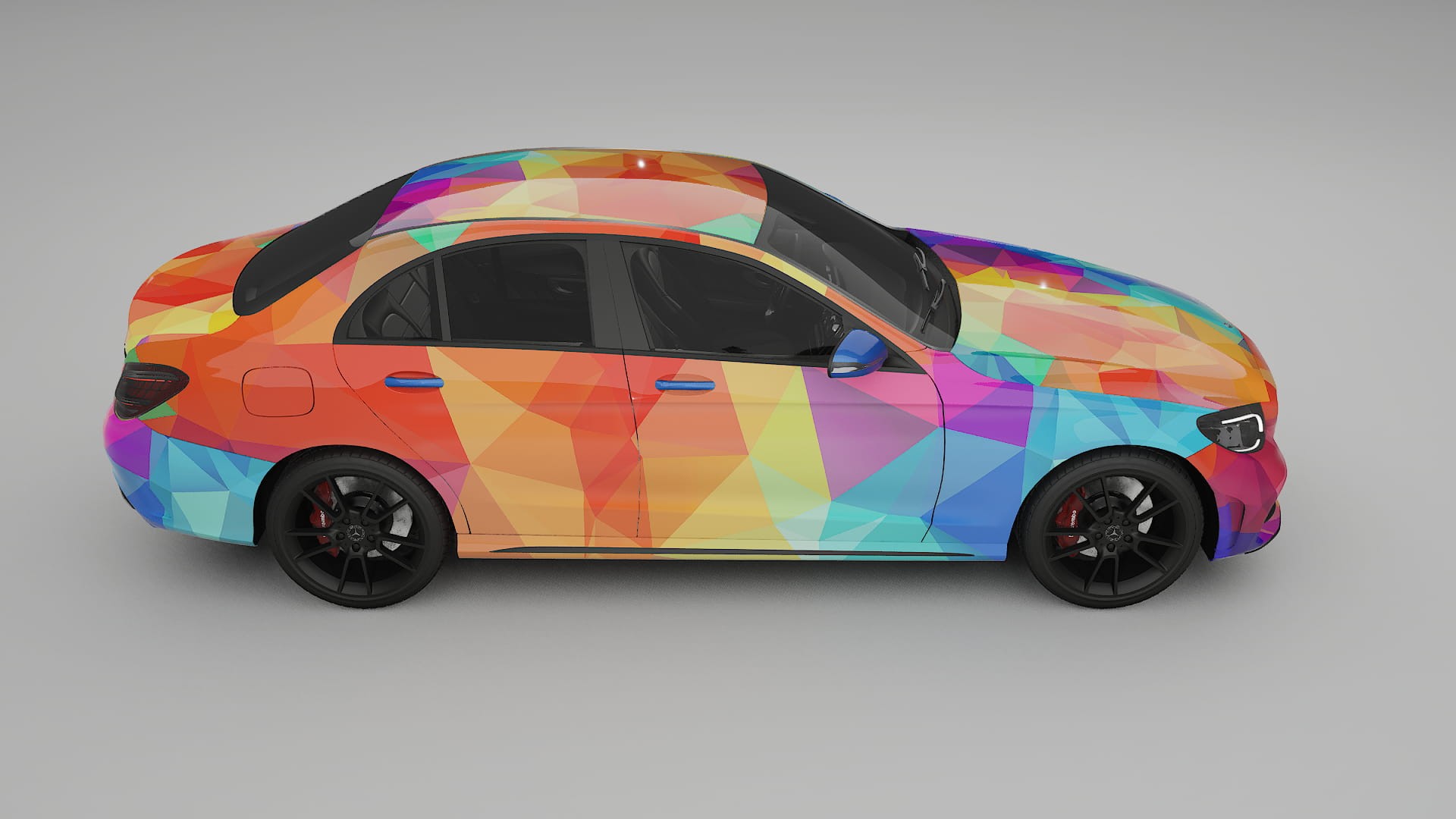 Mercedes C-class W205 AMG sedan VECTOR VIBE – Designad Wrap PPF-sats i utskrivbar polyuretanfilm