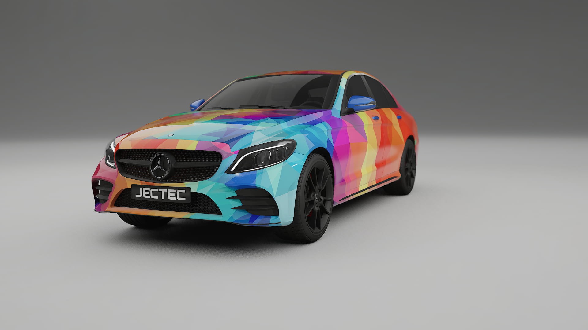 Mercedes C-class W205 AMG sedan VECTOR VIBE – Designad Wrap PPF-sats i utskrivbar polyuretanfilm