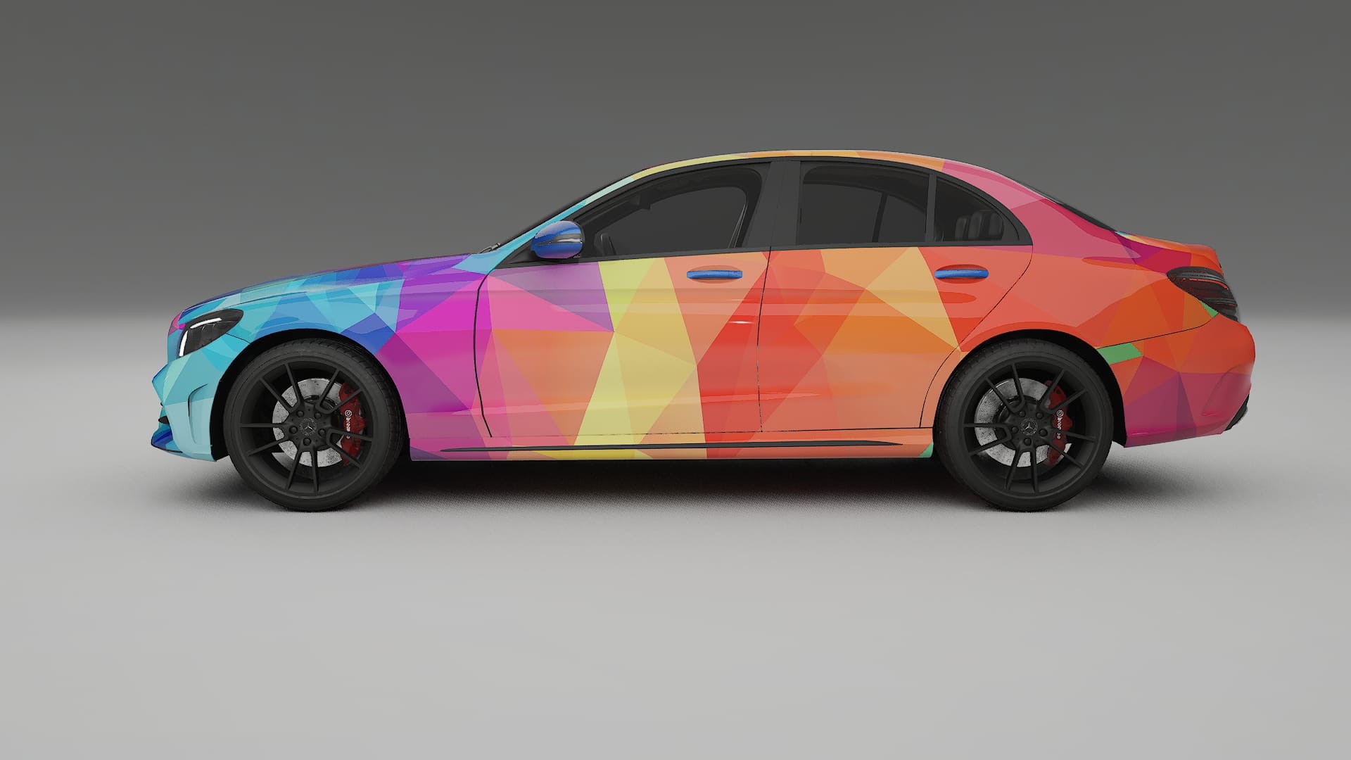 Mercedes C-class W205 AMG sedan VECTOR VIBE – Designad Wrap PPF-sats i utskrivbar polyuretanfilm