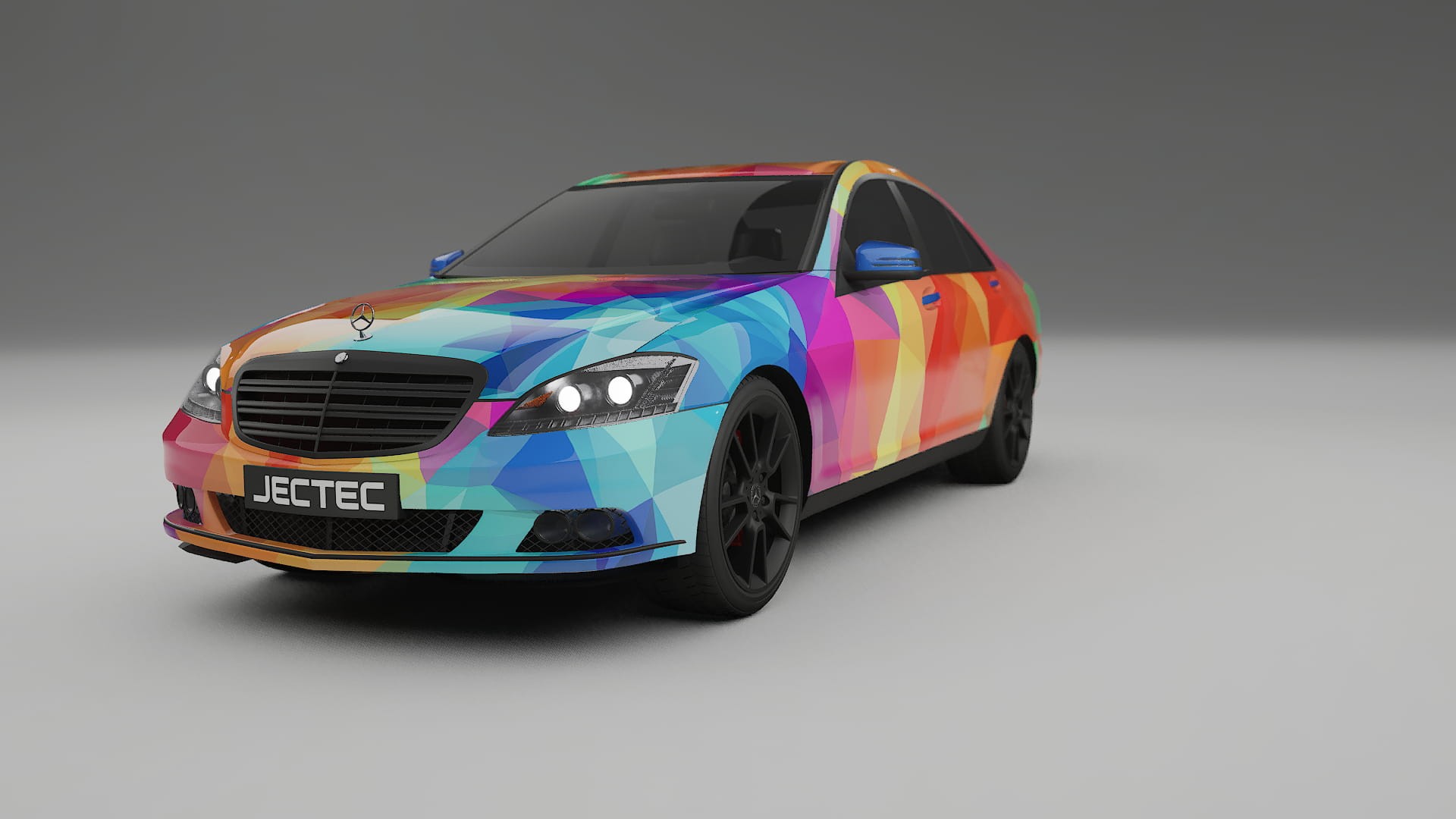 Mercedes S-class W221 facelift LCI VECTOR VIBE – Designad Wrap PPF-sats i utskrivbar polyuretanfilm