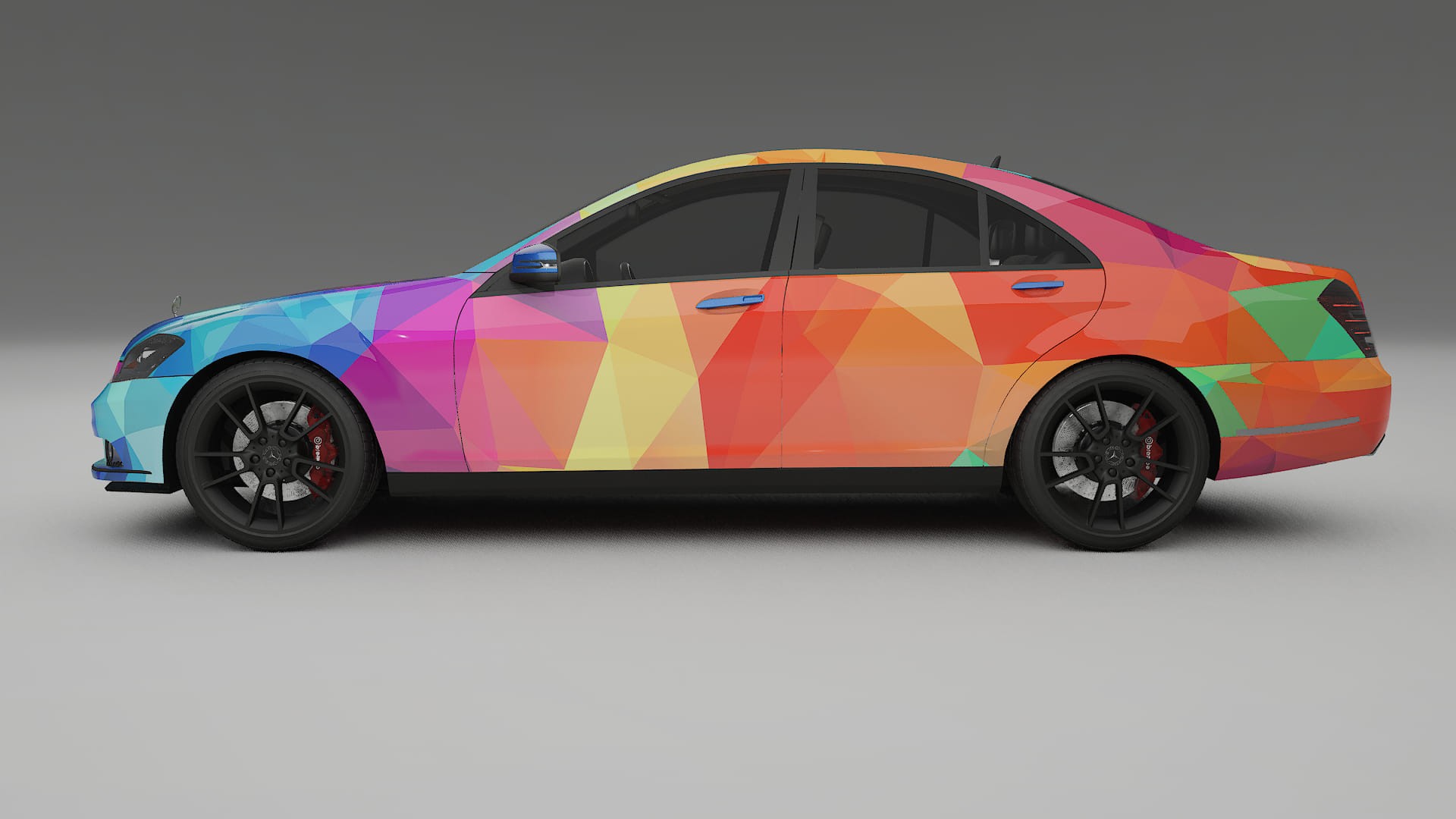 Mercedes S-class W221 facelift LCI VECTOR VIBE – Designad Wrap PPF-sats i utskrivbar polyuretanfilm