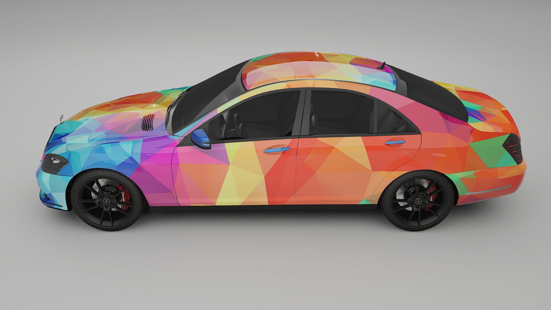 Mercedes S-class W221 facelift LCI VECTOR VIBE – Designad Wrap PPF-sats i utskrivbar polyuretanfilm