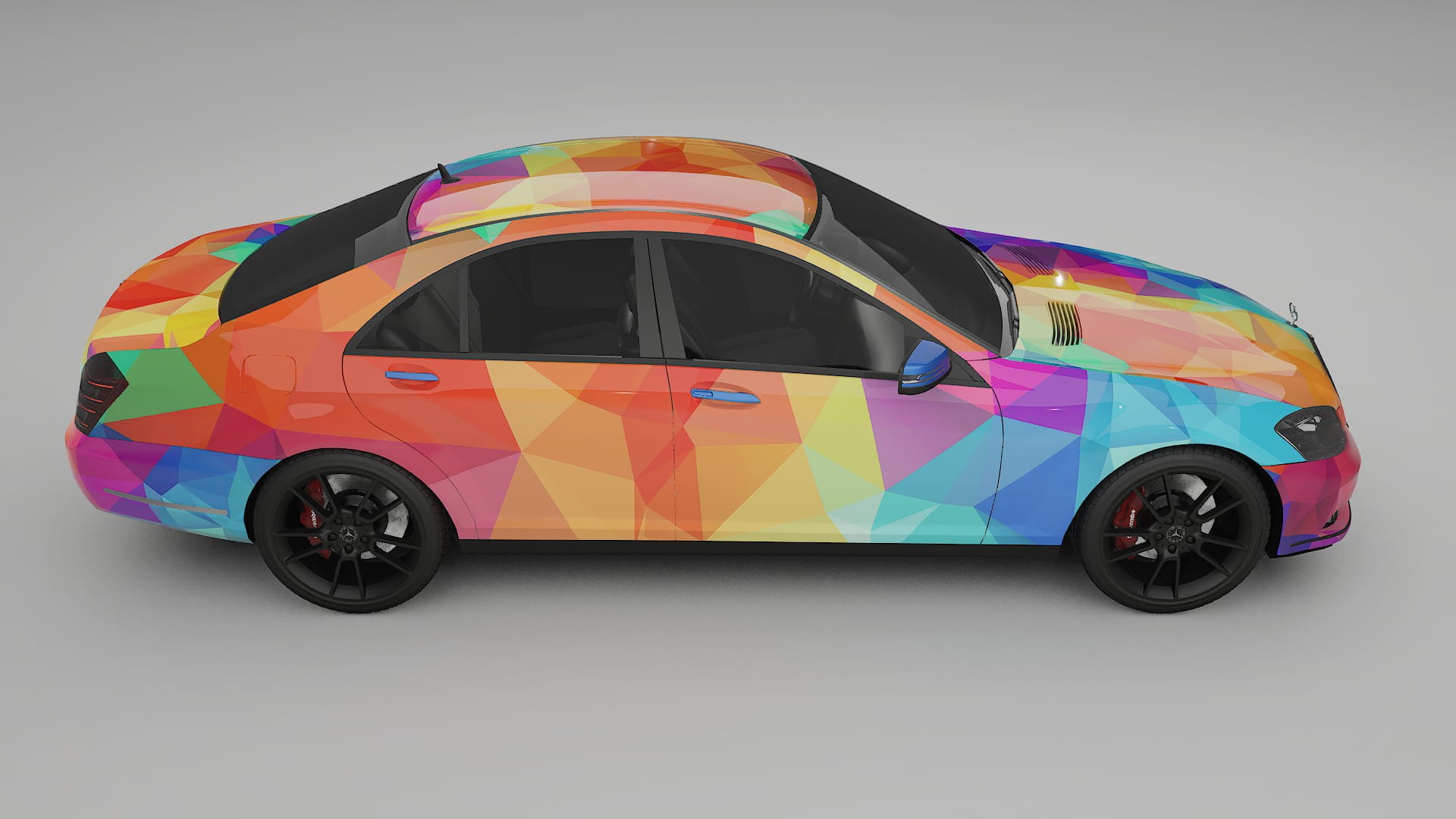 Mercedes S-class W221 facelift LCI VECTOR VIBE – Designad Wrap PPF-sats i utskrivbar polyuretanfilm