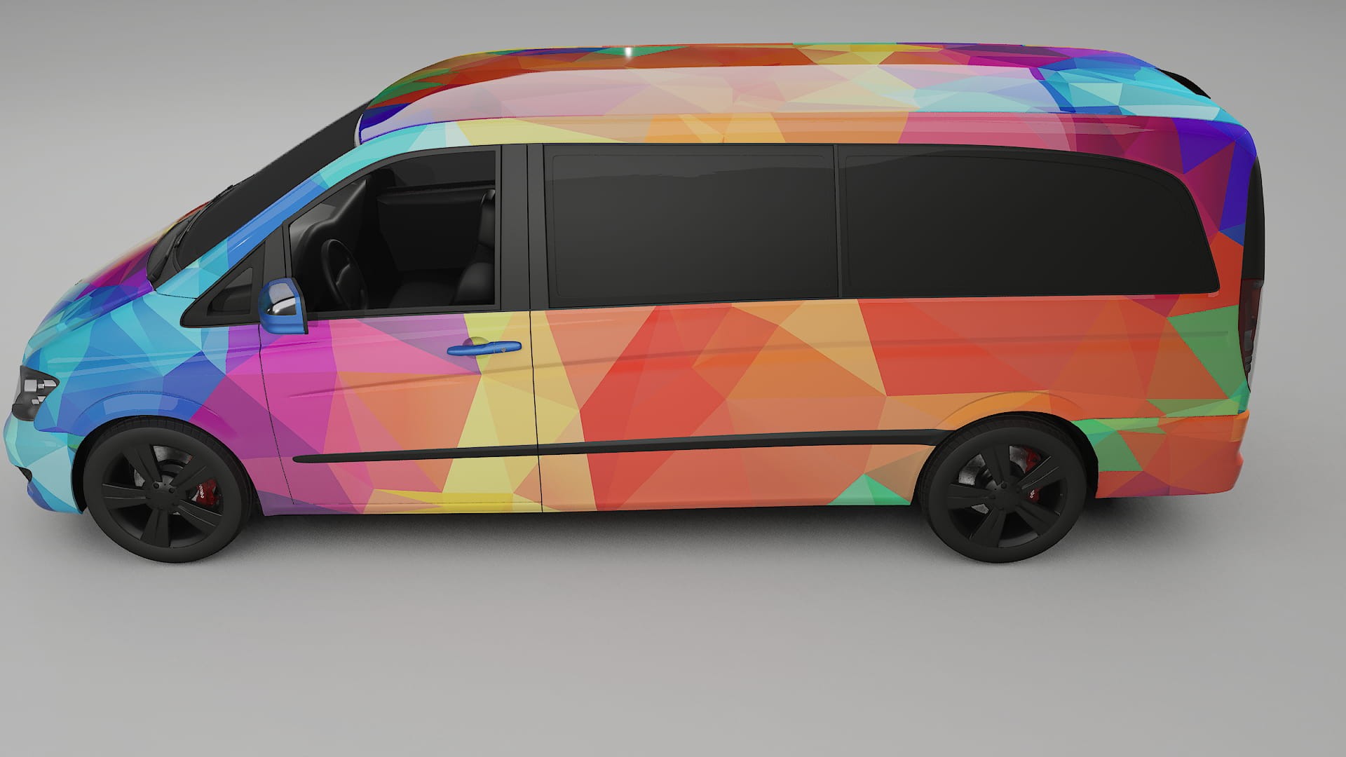 Mercedes Viano Extralong W439 Facelift LCI VECTOR VIBE – Designad Wrap PPF-sats i utskrivbar polyuretanfilm