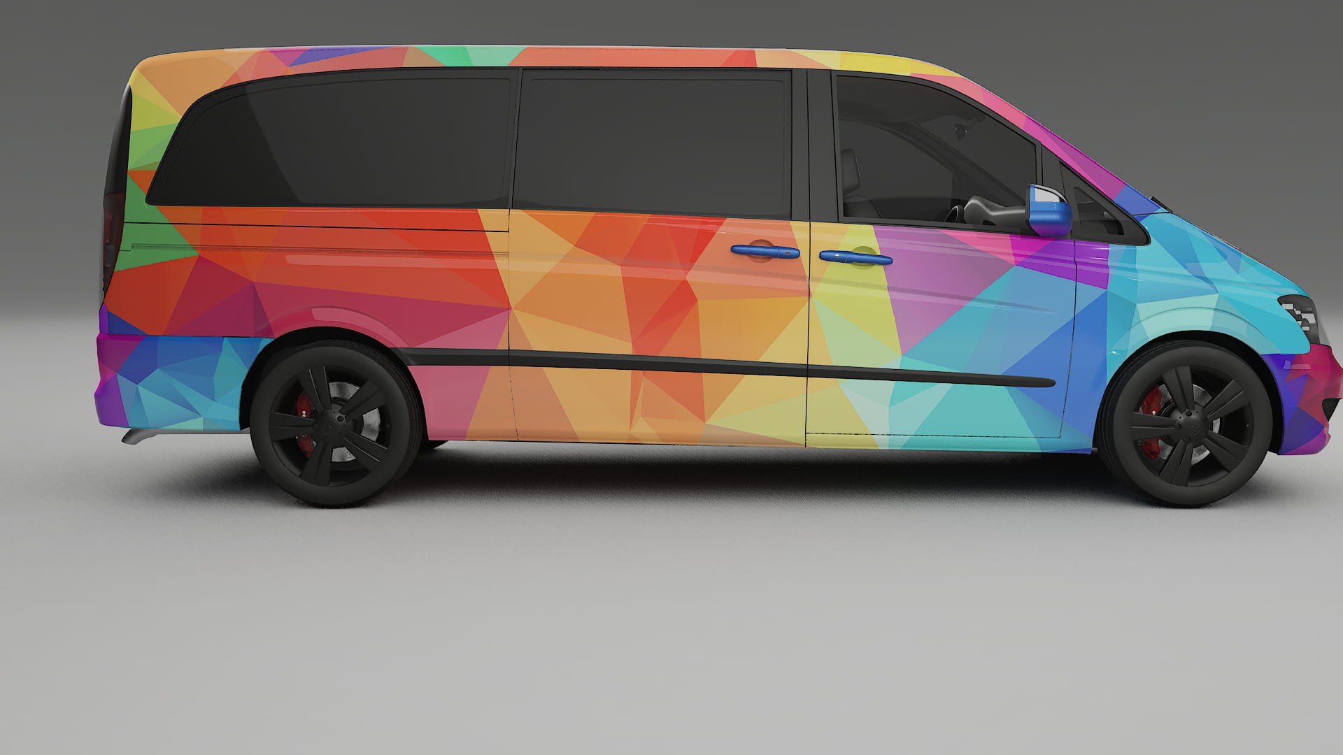 Mercedes Viano Extralong W439 Facelift LCI VECTOR VIBE – Designad Wrap PPF-sats i utskrivbar polyuretanfilm