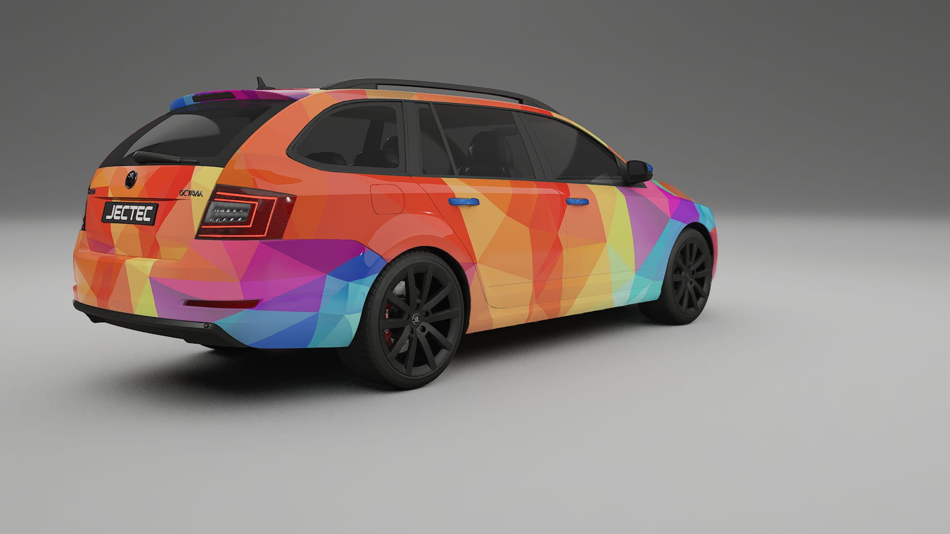 Škoda Octavia combi 5E VECTOR VIBE – Designad Wrap PPF-sats i utskrivbar polyuretanfilm