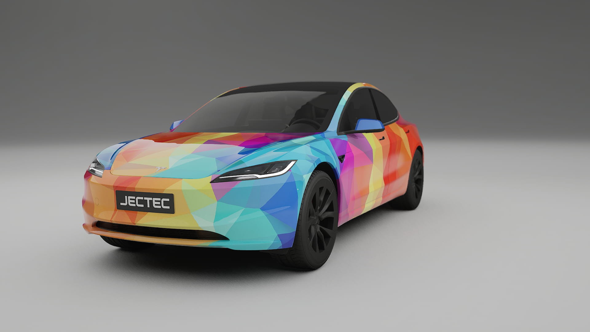 Tesla Model 3 Highland VECTOR VIBE – Designad Wrap PPF-sats i utskrivbar polyuretanfilm