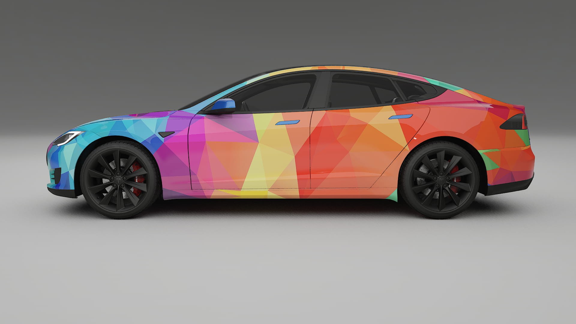 Tesla Model-S VECTOR VIBE – Designad Wrap PPF-sats i utskrivbar polyuretanfilm