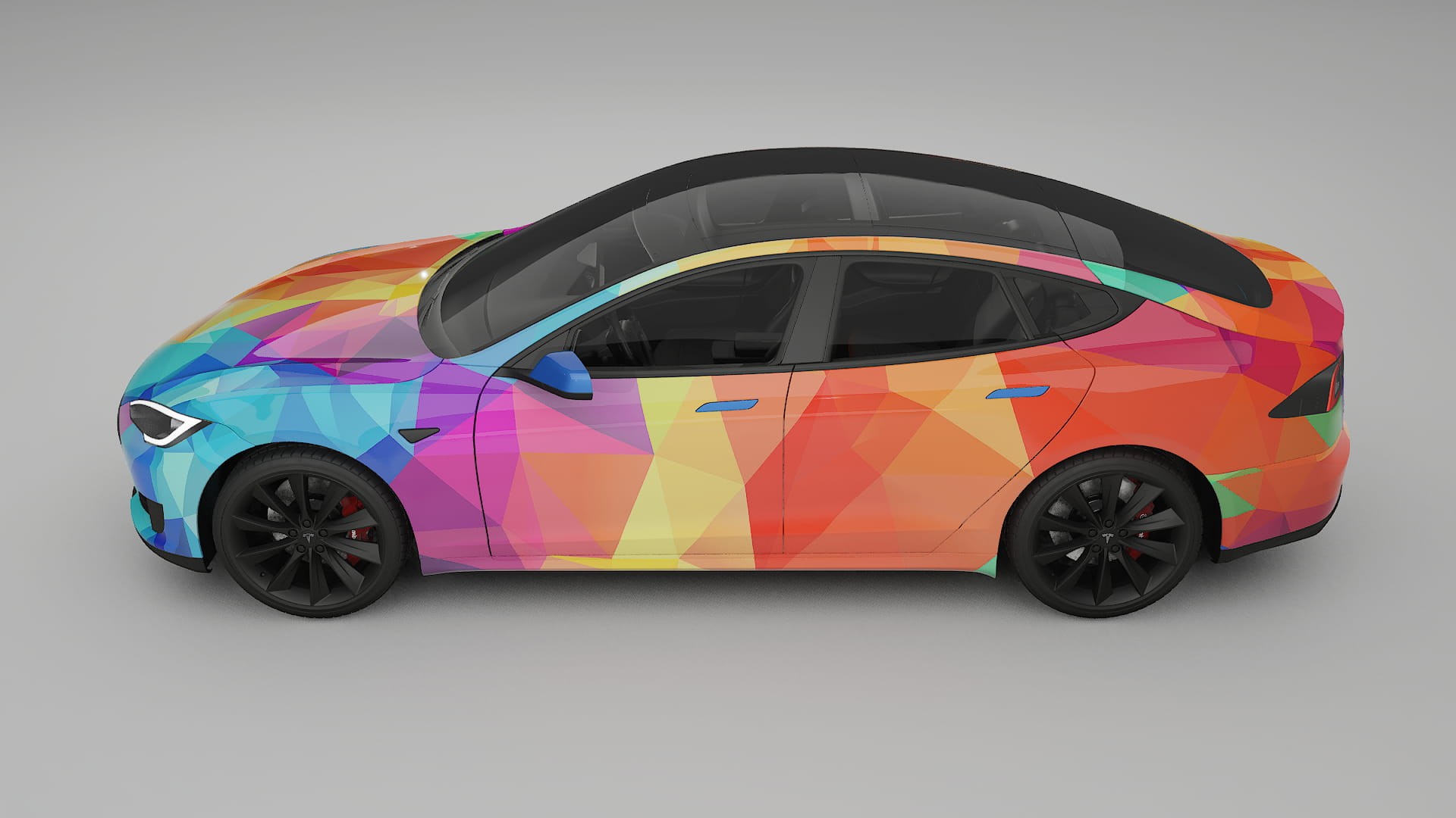 Tesla Model-S VECTOR VIBE – Designad Wrap PPF-sats i utskrivbar polyuretanfilm