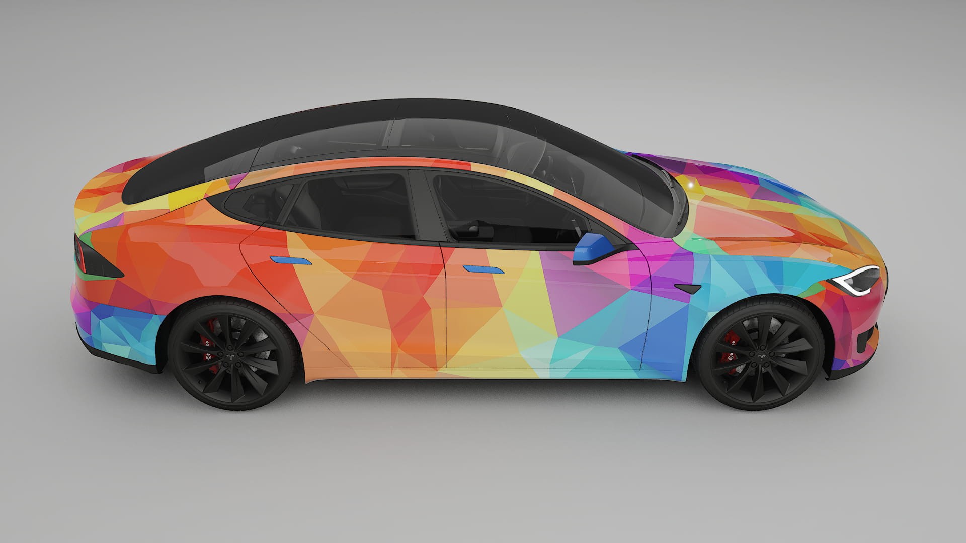 Tesla Model-S VECTOR VIBE – Designad Wrap PPF-sats i utskrivbar polyuretanfilm